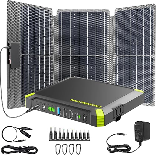 MARBERO Generador solar con paneles incluidos, generador de energía solar de 88.8 Wh con paneles solares 30 W estación de energía portátil para