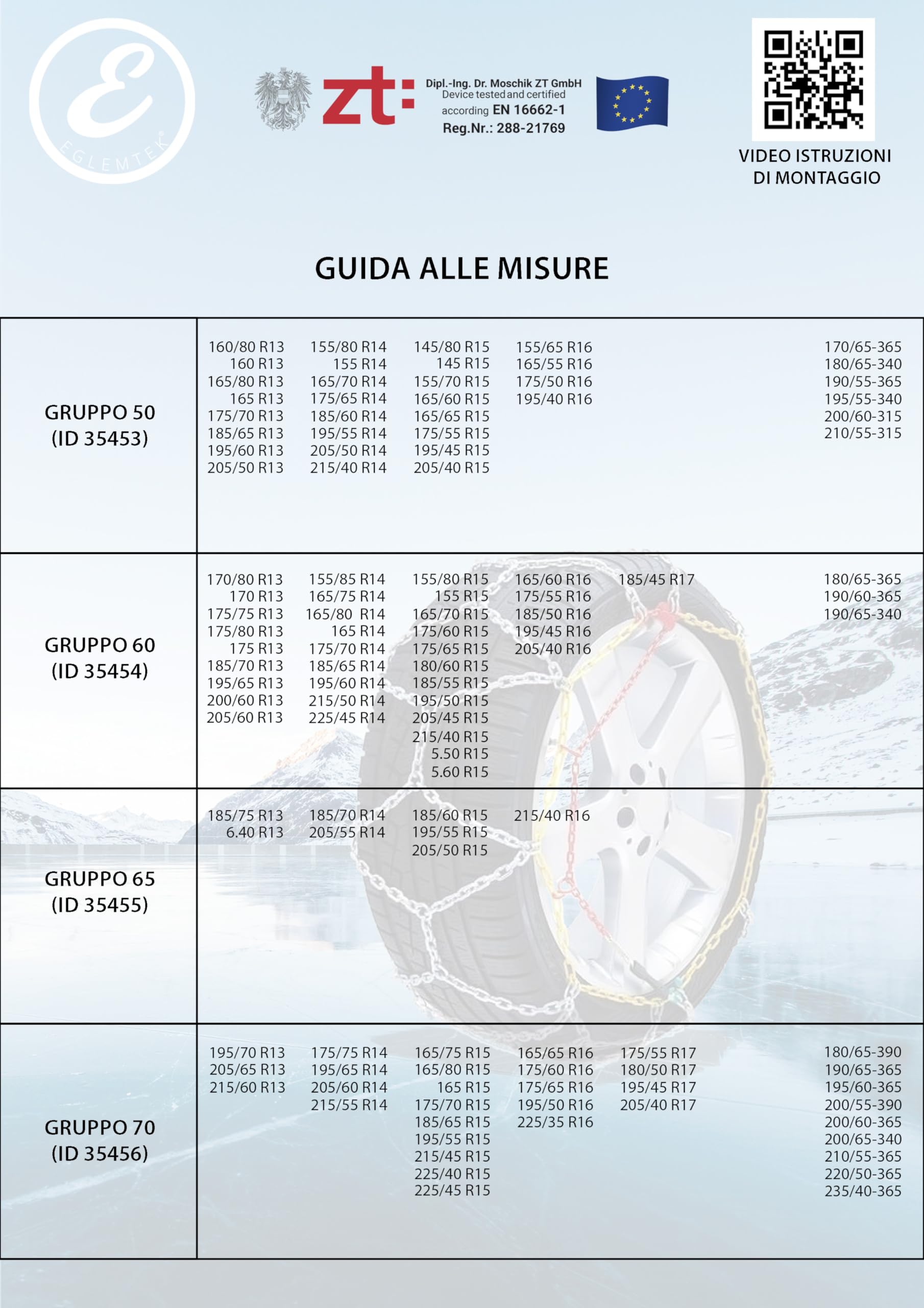 Catene Da Neve In Metallo 9 mm Omologate TUV GS Onorm Montaggio Rapido Per Auto Furgone SUV Tensionatore Autobloccante Misura 100