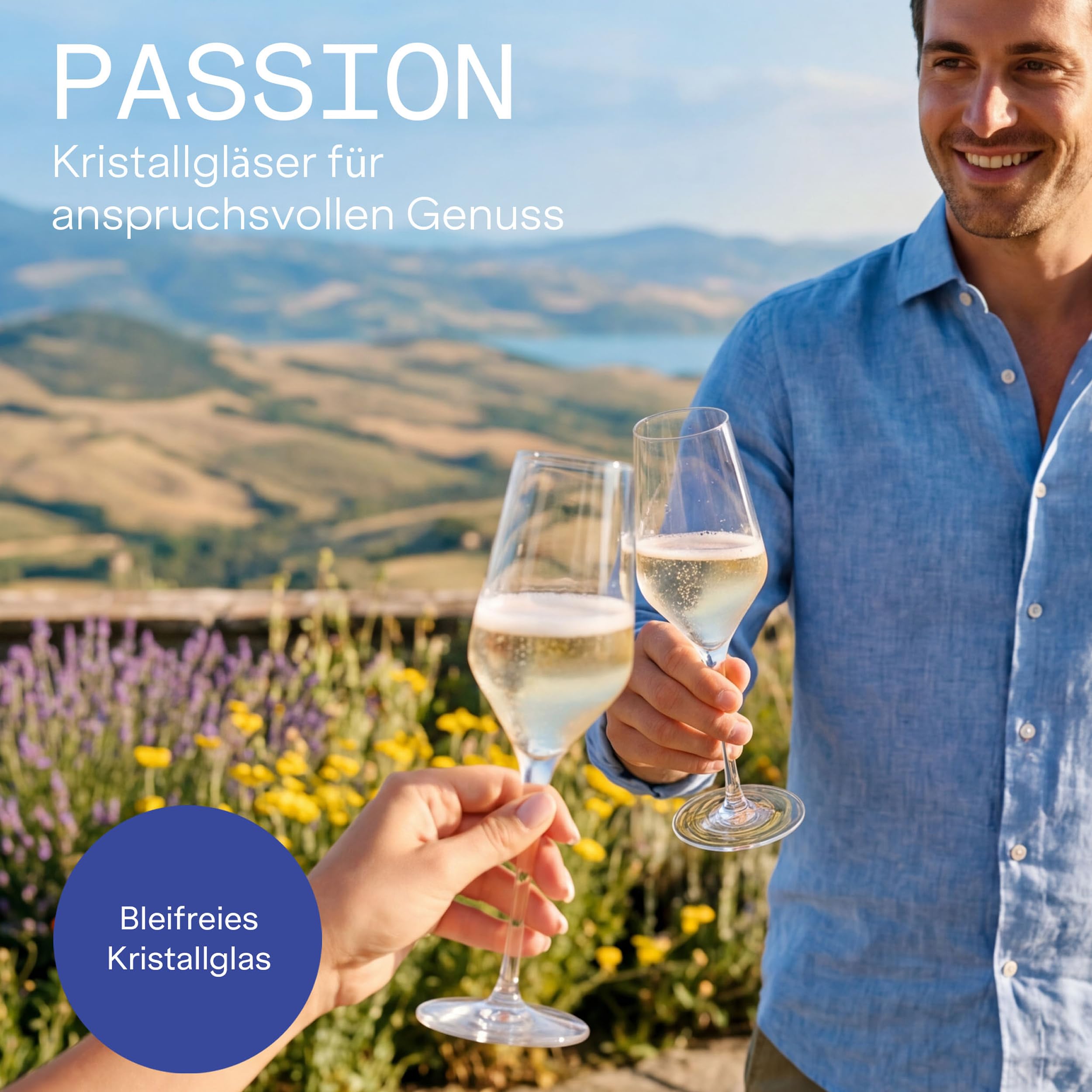 Stölzle Lausitz Oberglas Champagnergläser PASSION 6er-Set 248 ml – Edle Champagnerkelche ideal für Sekt & Prosecco – Hochwertige Sektgläser aus bleifreiem Kristallglas – Spülmaschinengeeignet