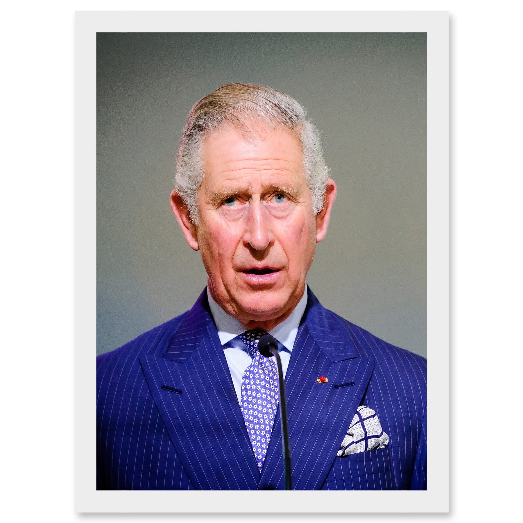 Artery8 King Charles III Third of England Scotland United Kingdom Speech Photo Artwork Framed Wall Art Print A4