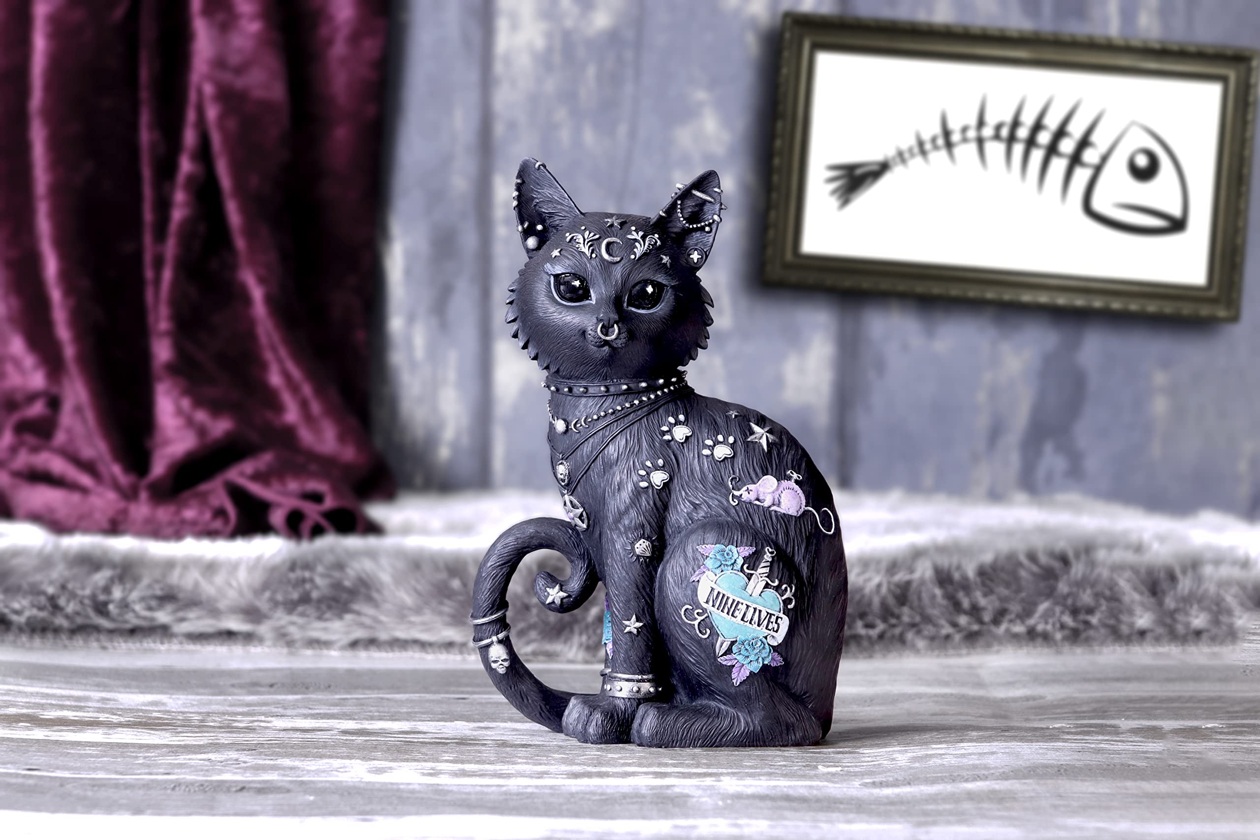 Statue Gothique Faucheuse En Résine Noire - Décoration Étagère, Bureau Ou Table - Ambiance Mystérieuse Et Halloween