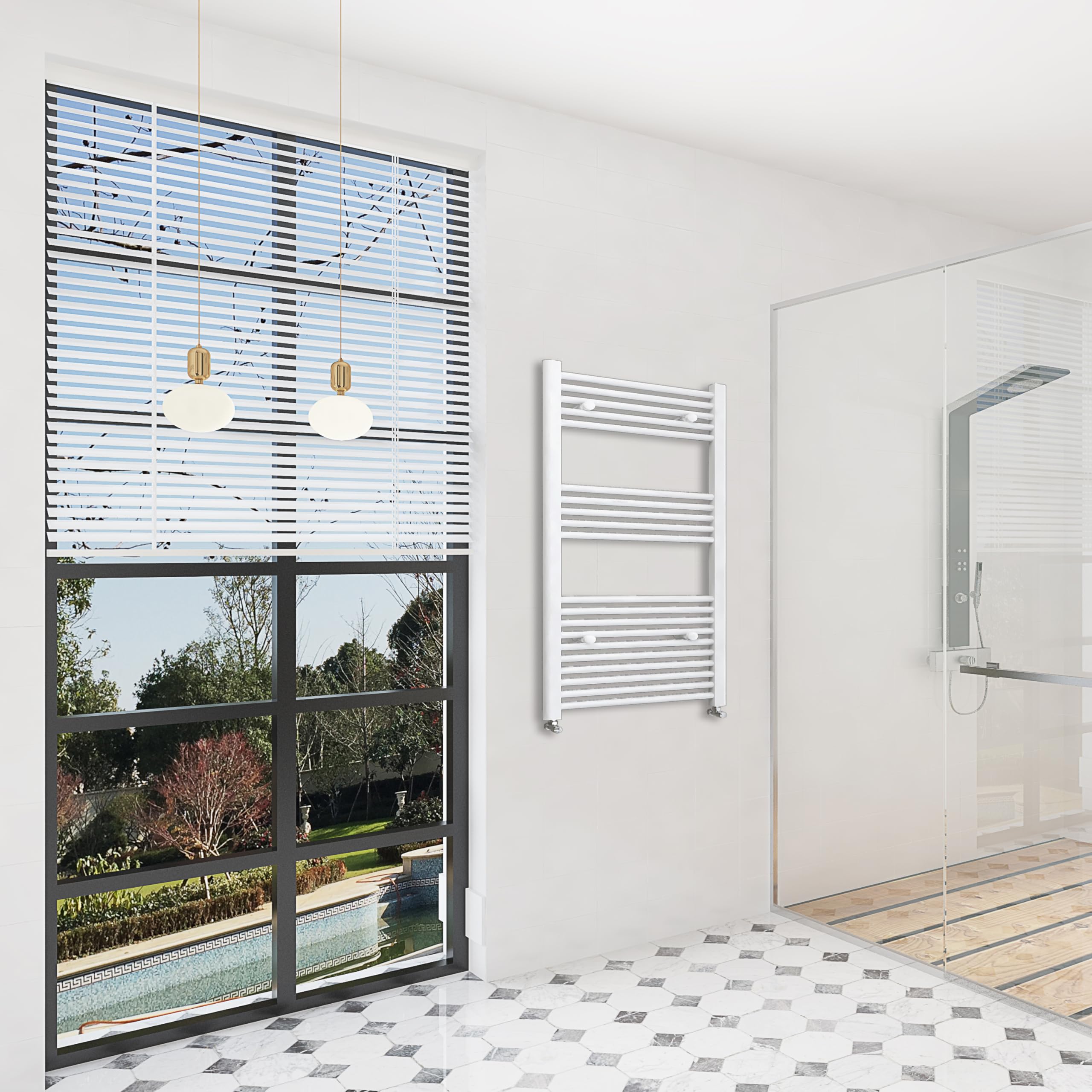 Sky Bathroom White | 1200X550mm Straight Towel Rail Radiator Heated Ladder Warmer Radiator