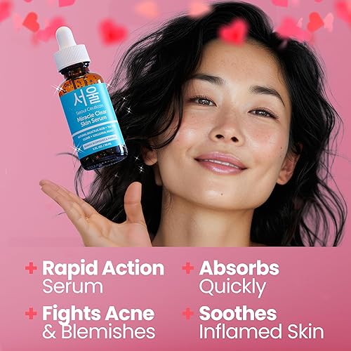Miniatura 5 de SeoulCeuticals Suero coreano para el acné, tratamiento para el cuidado de la piel para pieles propensas al acné, ácido salicílico de acción rápida,