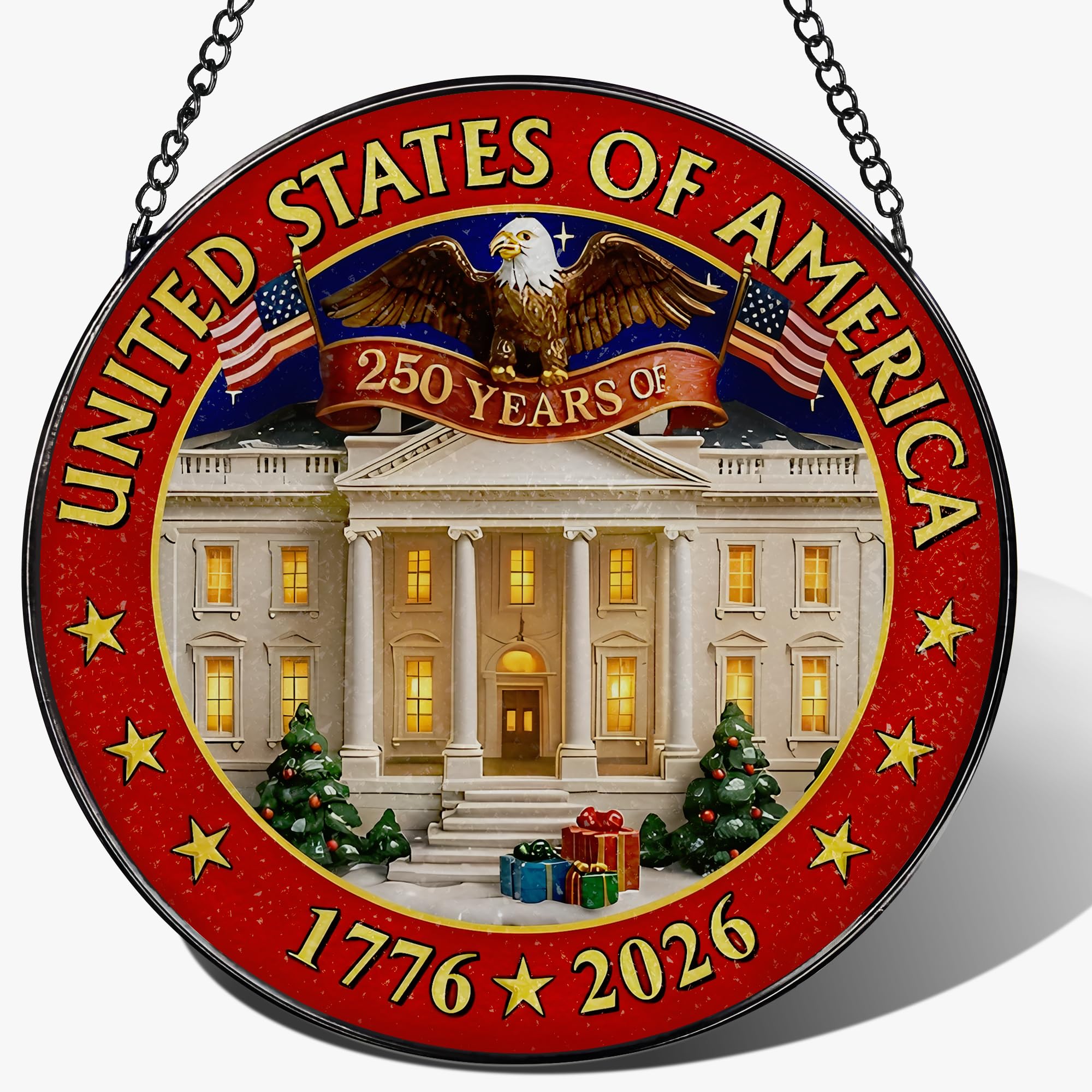 Amazon.com : 250 Years of America Stained Glass Suncatcher