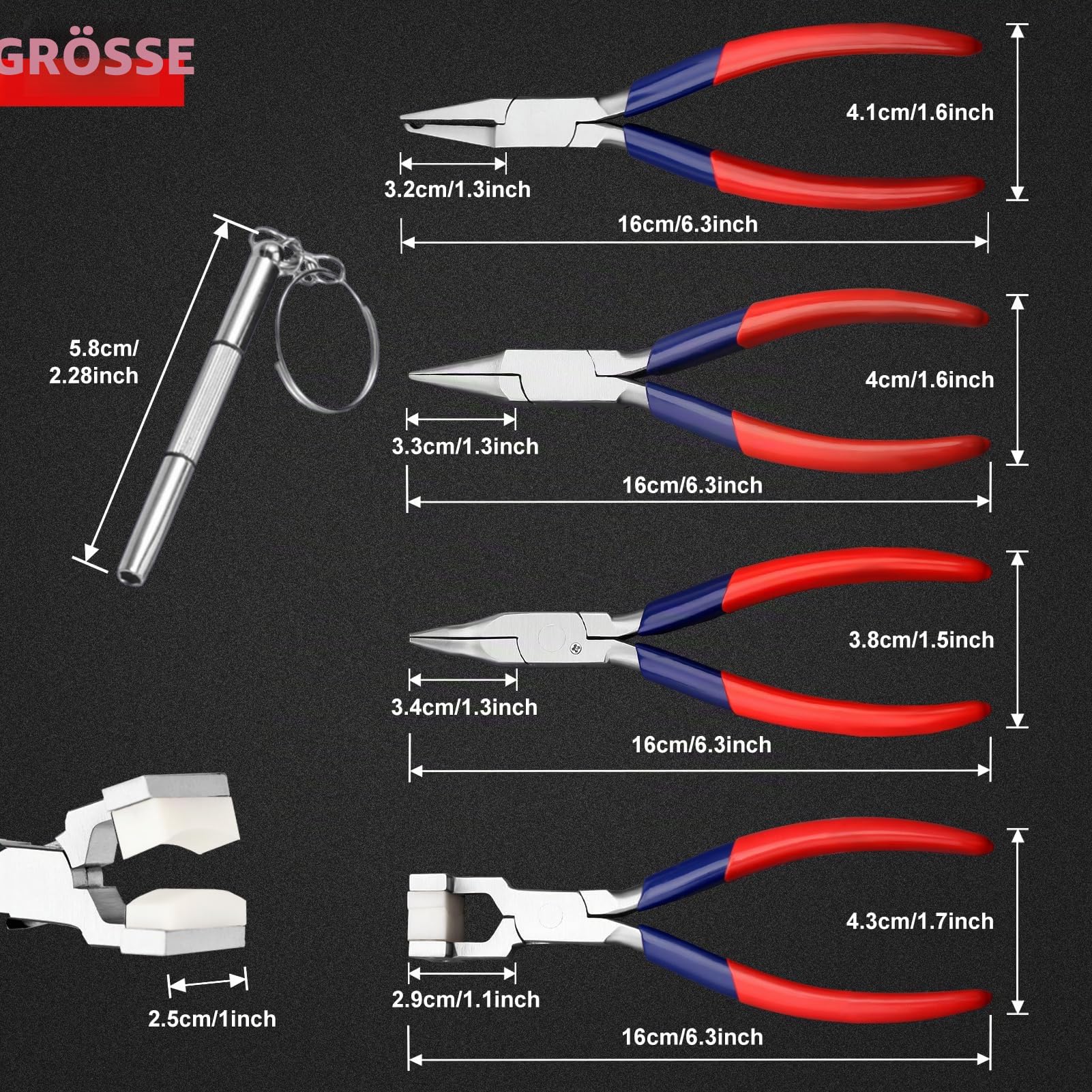 8-teiliges Brillenreparatur-Set mit Schraubendreher und Aufbewahrungsbox, optisches Brillenzangen-Set, Brillen-Einstellzange