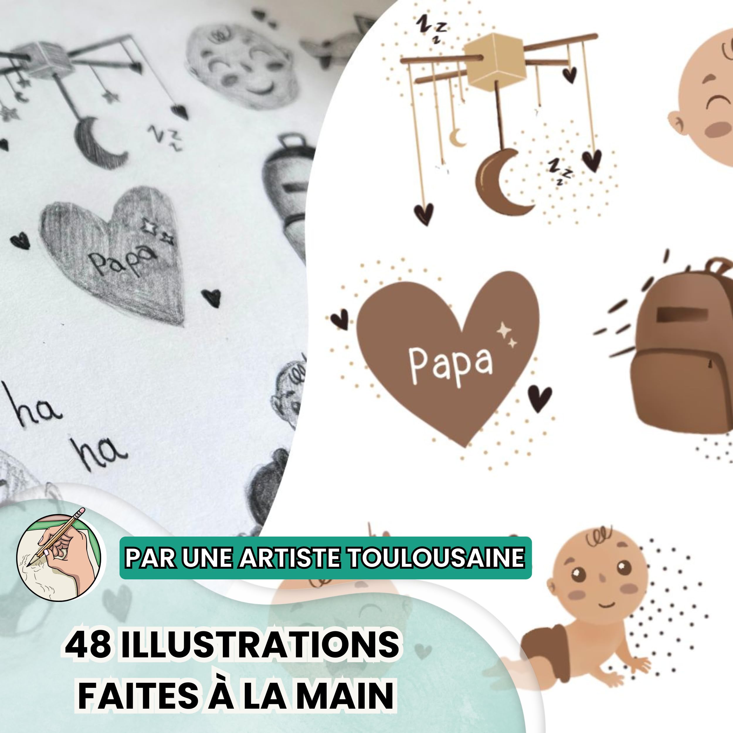 Poster con scritta "Le prime volte", regalo di nascita per bambini, souvenir, decorazione per camera da letto, bacchette sospese, kit impronta bambino, confezione regalo baby shower