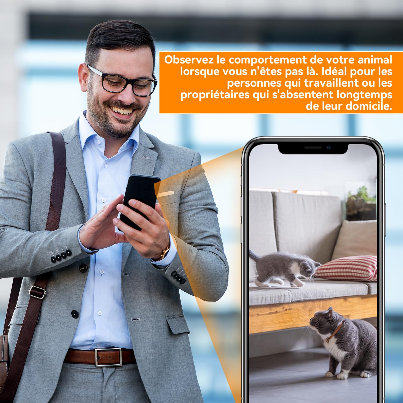 Caméra WiFi Sans fil Tccbac 4K Ultra HD, objectif grand angle 150°, caméra de surveillance, transmission en streaming en temps réel, objectif à détection de mouvement