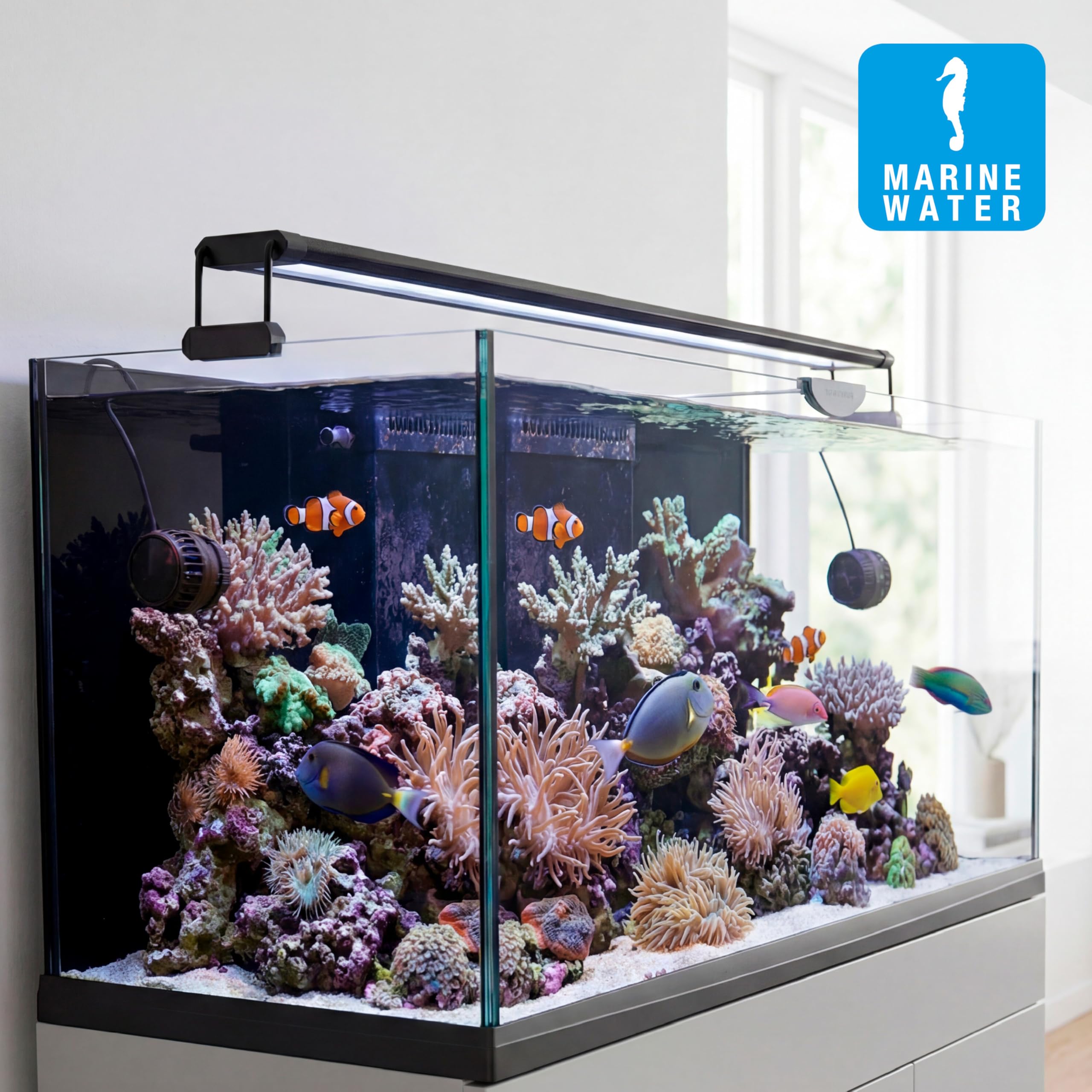 Hydor AQ-LUX REEF 1100 Lampada LED per Acquario Marino 55 W (2200 lm) Spettro professionale, Dimmer e Timer Programmabile, Staffe Regolabili, Alimentatore Incl, IP67, 110 x 8 x h 9,5 cm