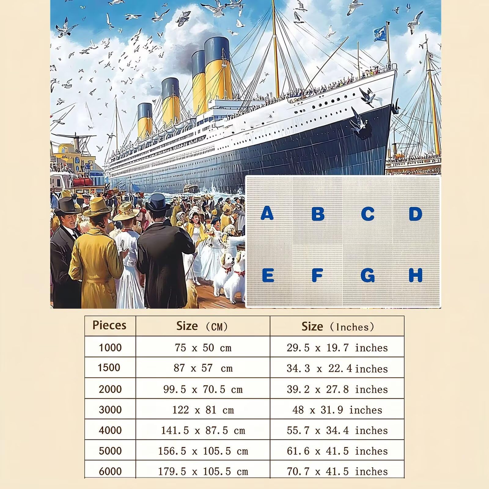 navi molo Puzzle 2000 Pezzi per Adulti, Puzzle in Legno - Collezione Classica con Poster Incluso - Sfida di Concentrazione e Passatempo Antistress, Gioco Educativo per Famiglia, 99 x 70 cm f0-643