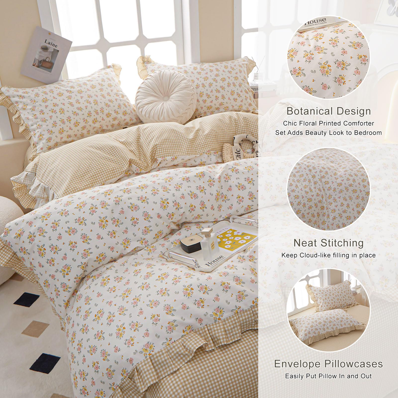 Amazon.com: EAVD French Garden Style Ruffled Floral