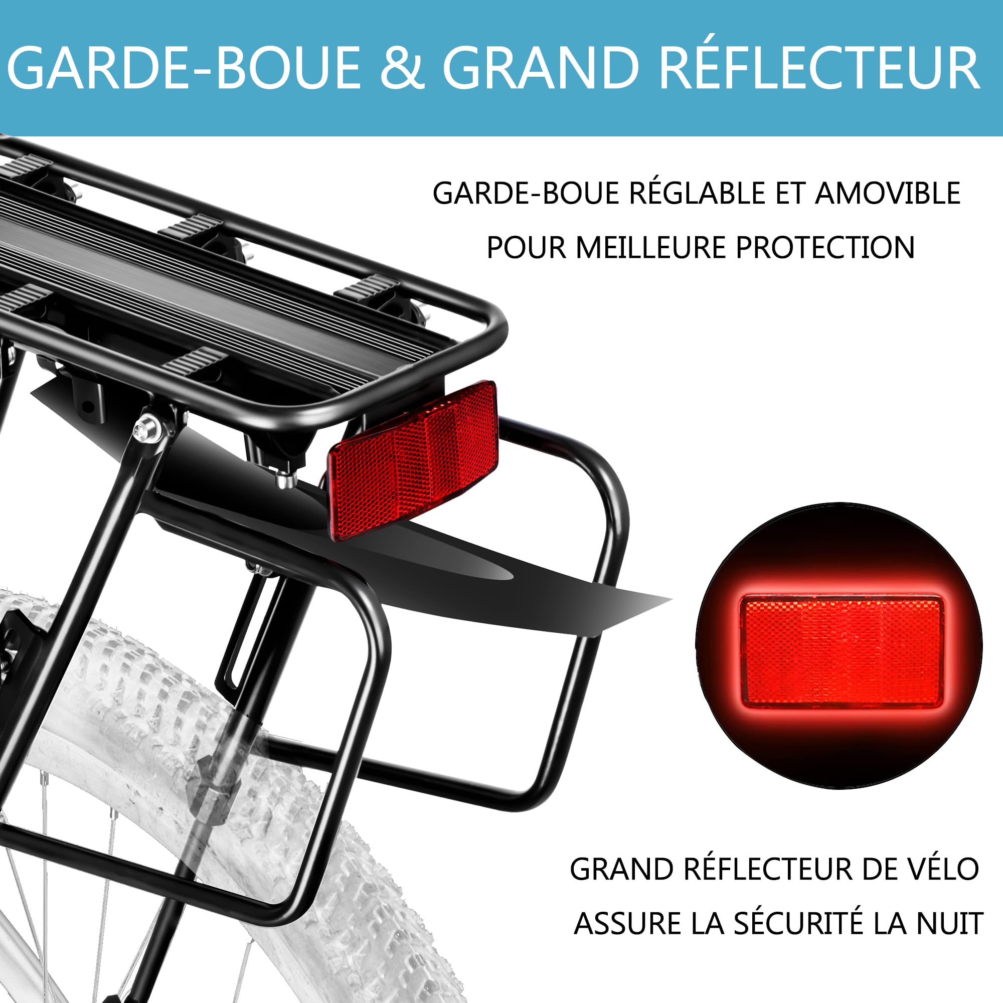 Porte-bagages arrière pour vélo, BCR06FT
