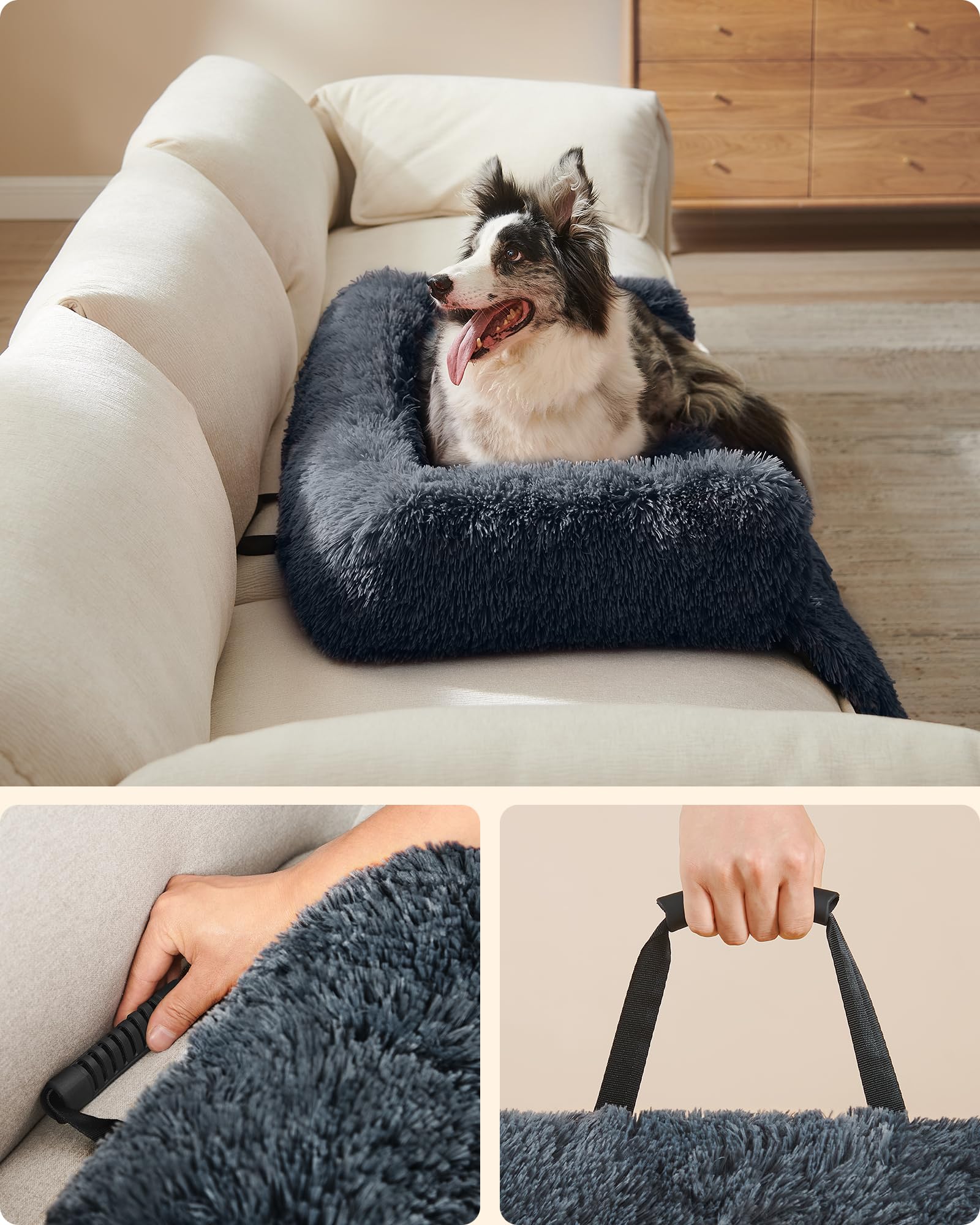 Cuccia Per Cani 75x75cm Grigio - Letto Sfoderabile Lavabile, Antiscivolo, Morbido E Confortevole