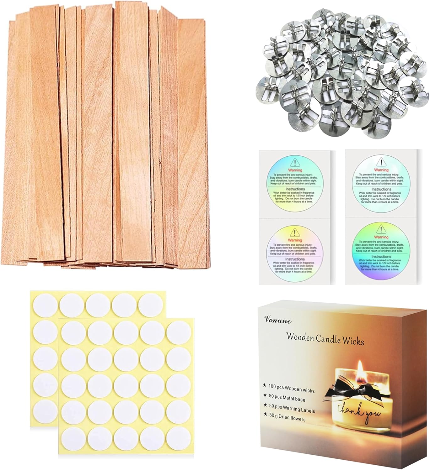 Candle Pouring Kit Soy Wax Wicks Adhesive