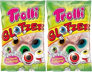 Trolli Glotzer Eyeball Gummies Pack of 2 - Sour Filled Fruit Gum