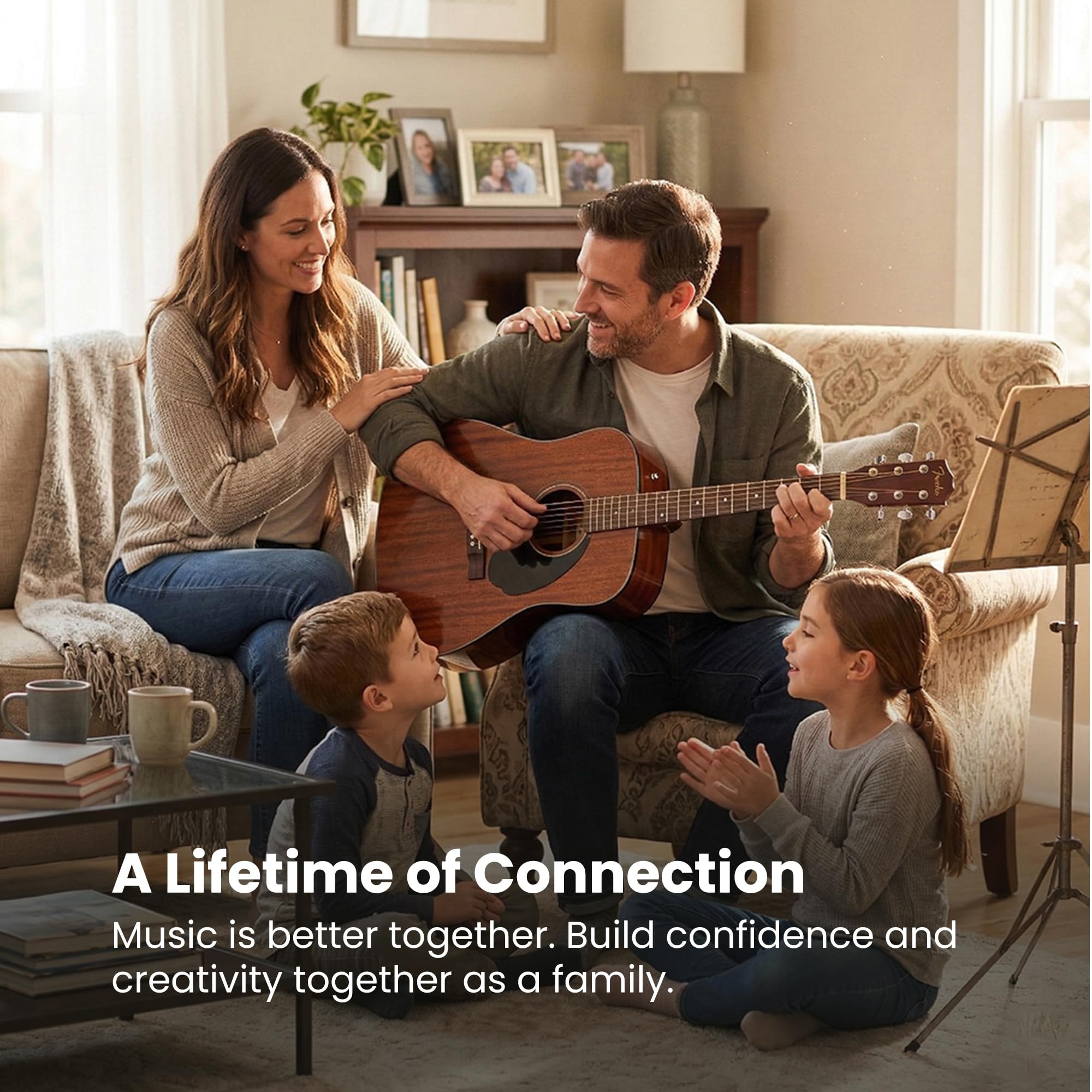 Fender CD-60S Solid Top Dreadnought Acoustic Guitar - All Mahogany Bundle with Hard Case, Tuner, Strap, Strings, Picks, and Austin Bazaar Instructional DVD - 5