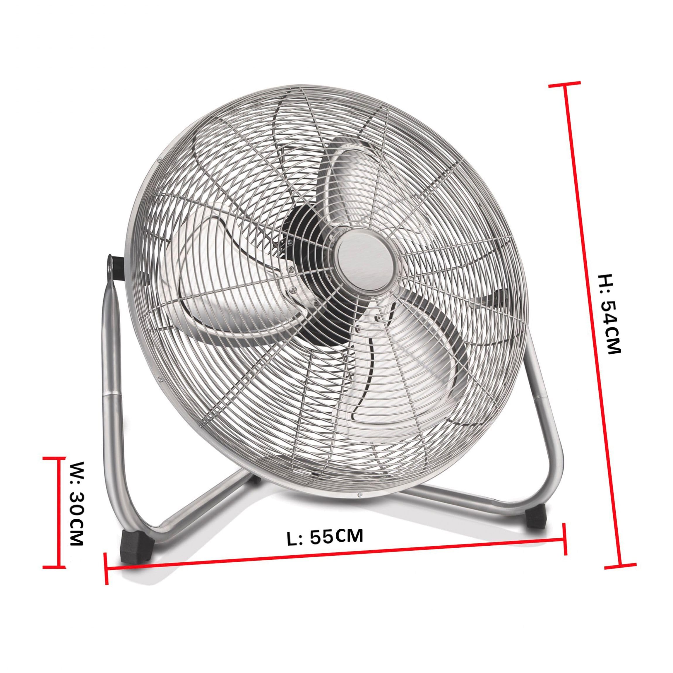 Tarrington House Bodenventilator/Windmaschine WM2300, Metall/Aluminium, Ventilatorflügel: Ø 45 cm, 3 Geschwindigkeiten, 110 W, silber