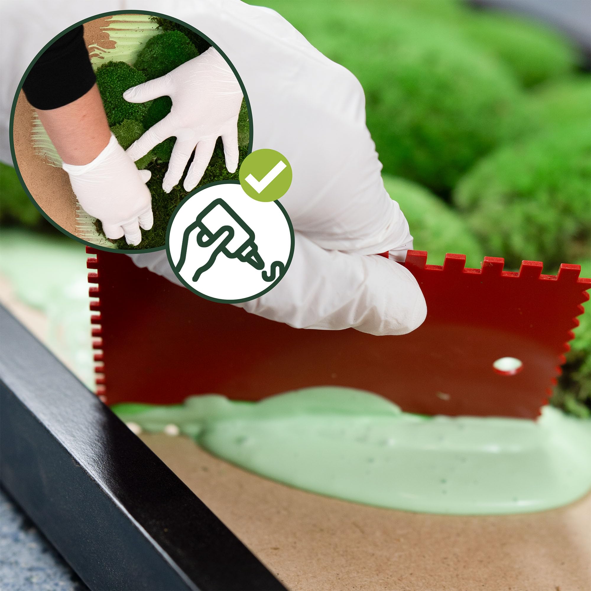 Moos Design | Colla per muschio 3 L | Colla liquida per quadri, pareti e floristica | Asciugatura lenta per regolazione facile | Idrosolubile, forte tenuta, facile da usare