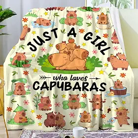 Manta de presentes de capivara, macio, fofo, animal, capivara, cobertores, presentes de aniversário para meninas, mulheres, amantes de capivaras, crianças, adultos, 127 x 101 cm