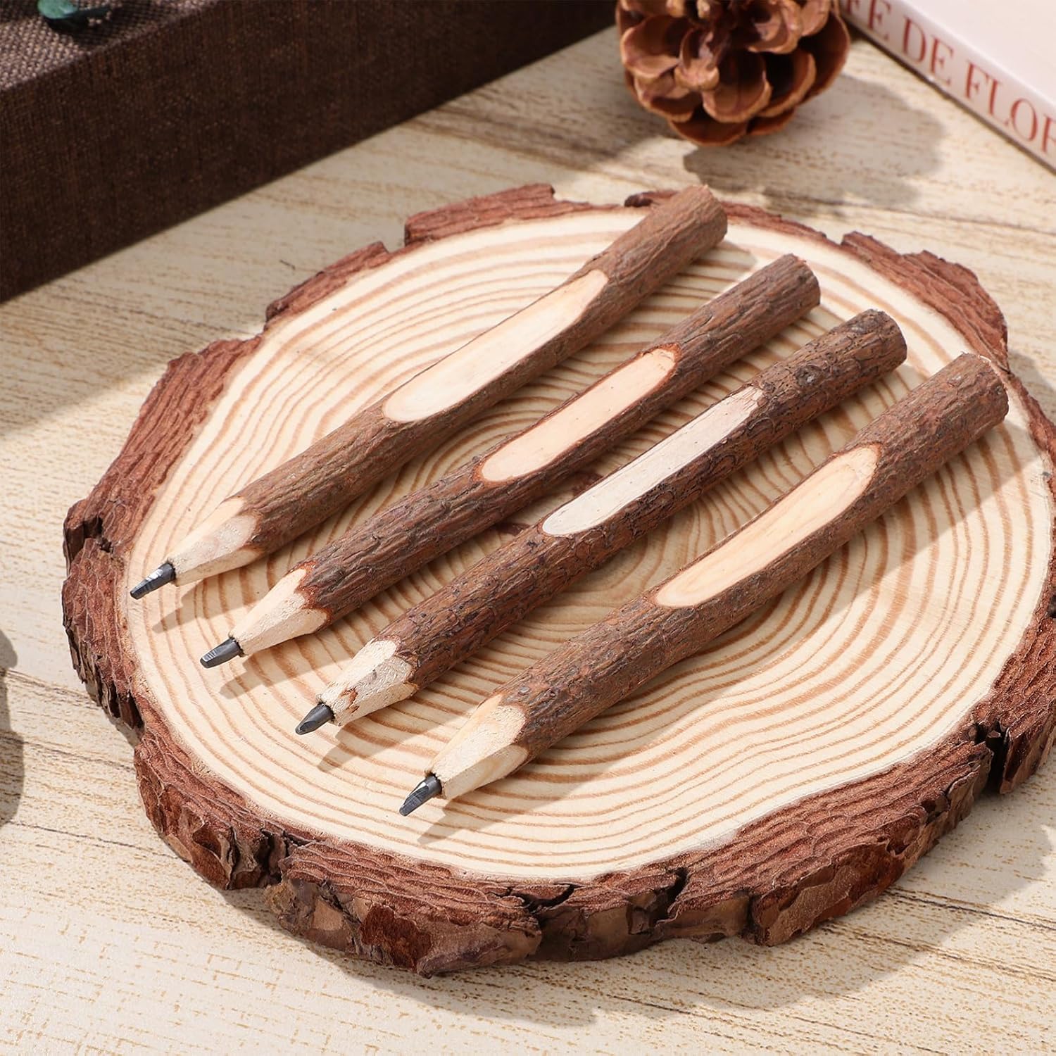 WADY Lápices De Madera Rústicos De Abedul (20 Unidades) - Hechos Con Ramas Reales - Ideales Para Regalo, Bodas, Scouts Y Artistas - Únicos