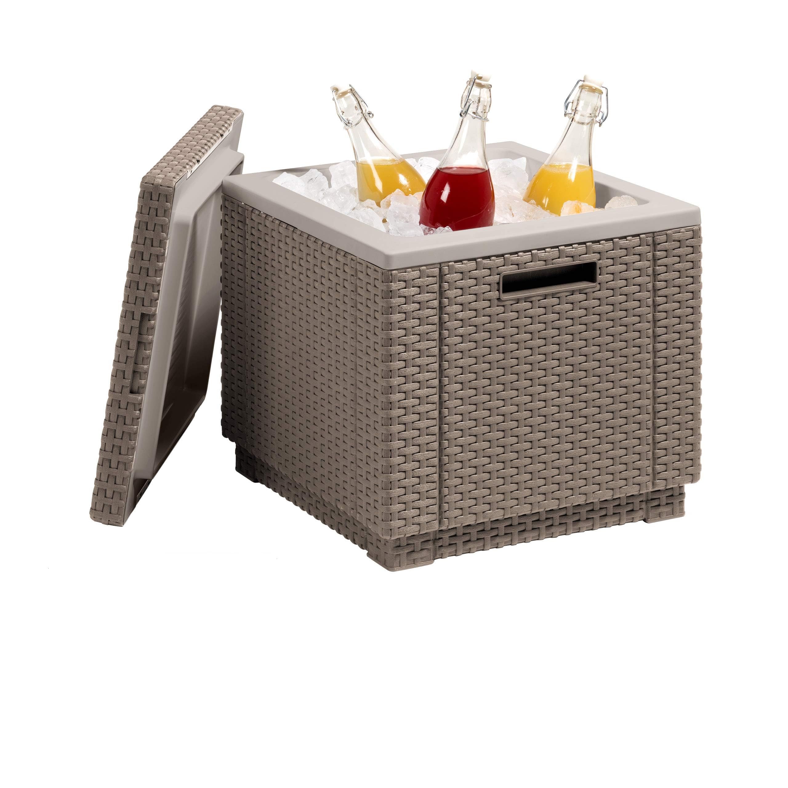 KeterAllibert Refrigerant Side Table Ice Cubes Rattan Plastic