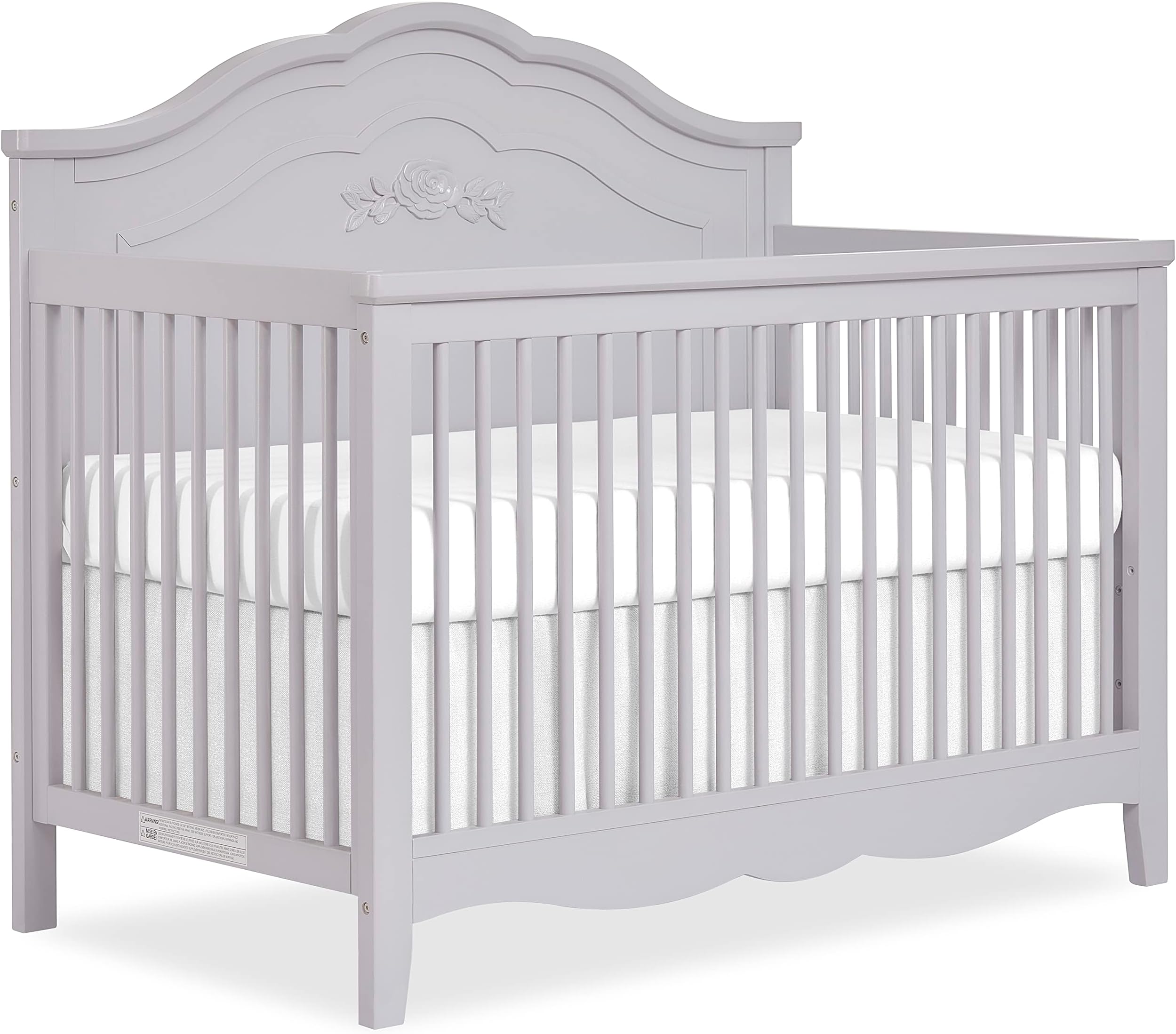 SweetPea Baby Rose 4in1 Convertible Crib in Silver