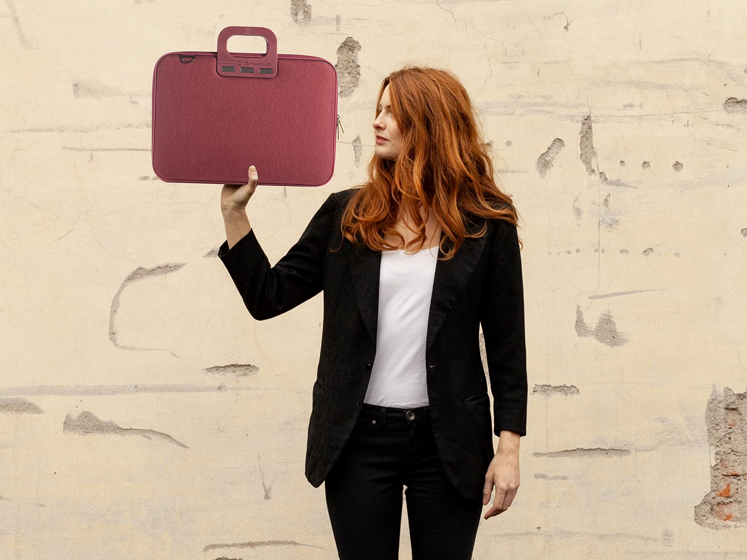 Bombata Nylon 2.0 - Borsa Porta Computer con Tracolla, Elegante e Funzionale, Unisex, 100% Vegan, per Professionisti e Studenti, Rosso Borgogna - 15.6/16 Pollici