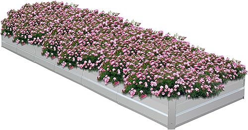 Miniatura 9 de Migoda Cama de jardín elevada galvanizada para exteriores, para verduras, flores, hierbas, 13.5 x 3 x 1 pies, kit de acero grande de metal pesado