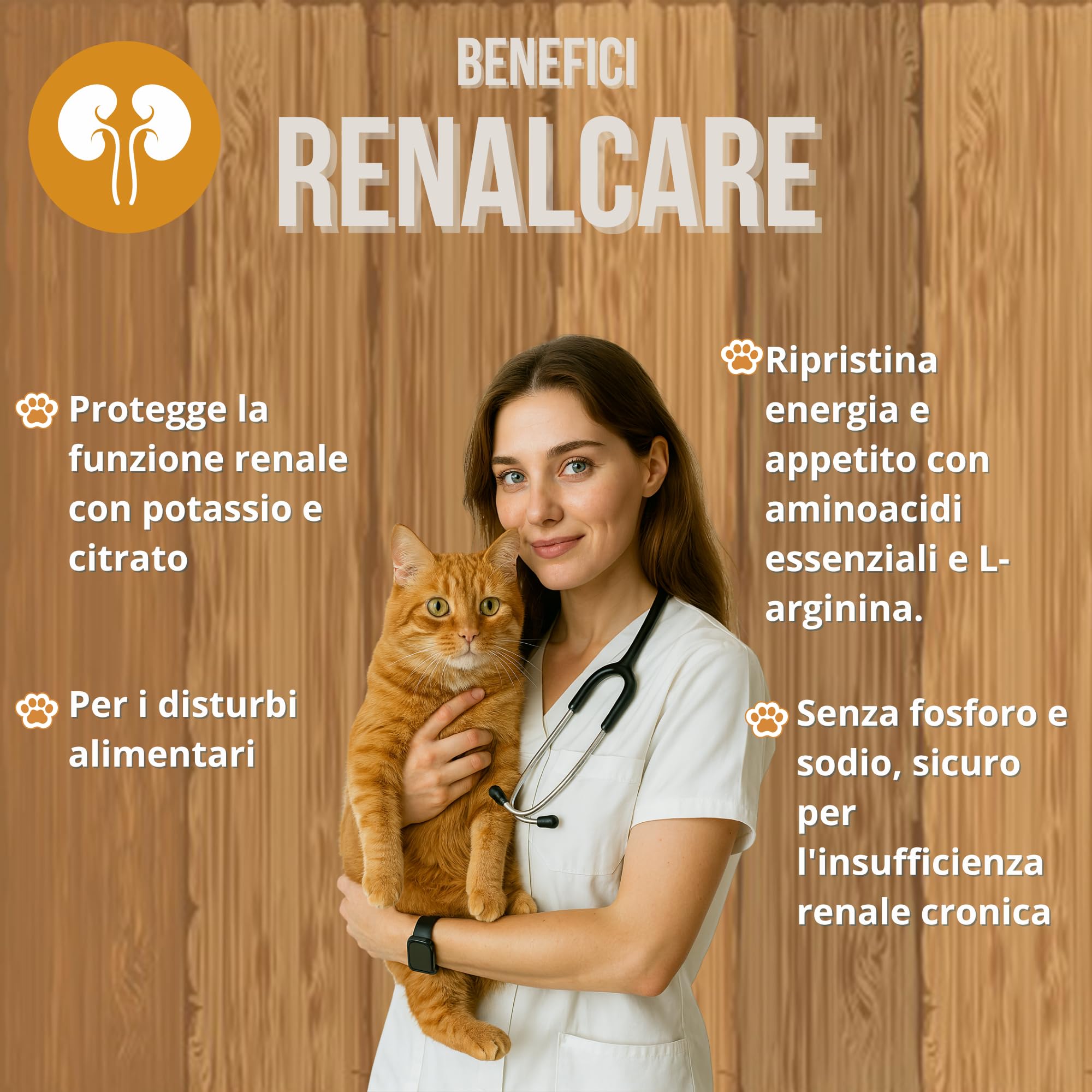 Renalcare - Integratore renale liquido 250 ml per gatti - Restituisce energia e appetito ai gatti con problemi renali - Previene l'anemia e sostiene la salute dei reni - Senza fosforo né sodio - Gusto