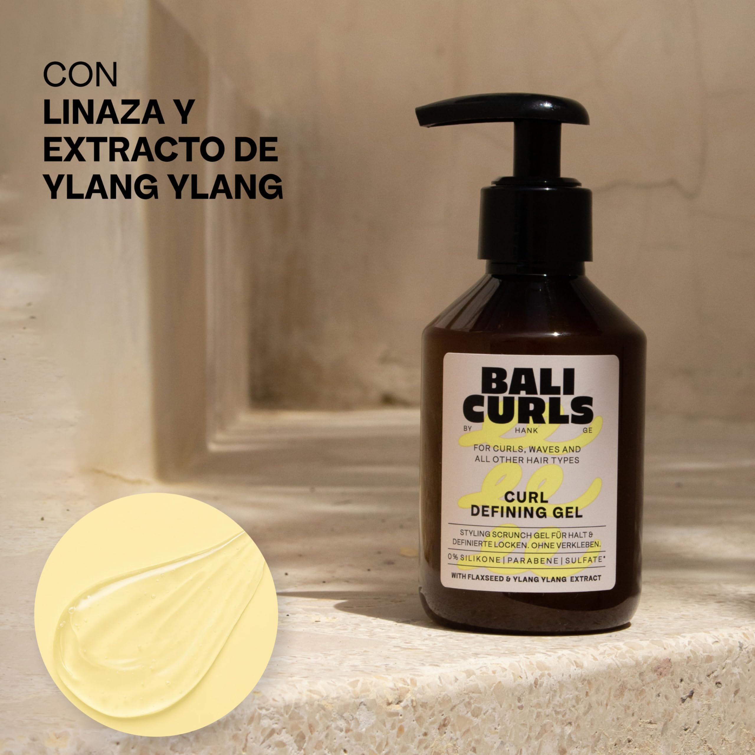 BALI CURLS Gel definidor de rizos - Gel definidor de rizos con extracto de linaza e ylang ylang - Gel vegano para rizos suaves y definidos - Cuidado de los rizos naturales - 150ml — view 4