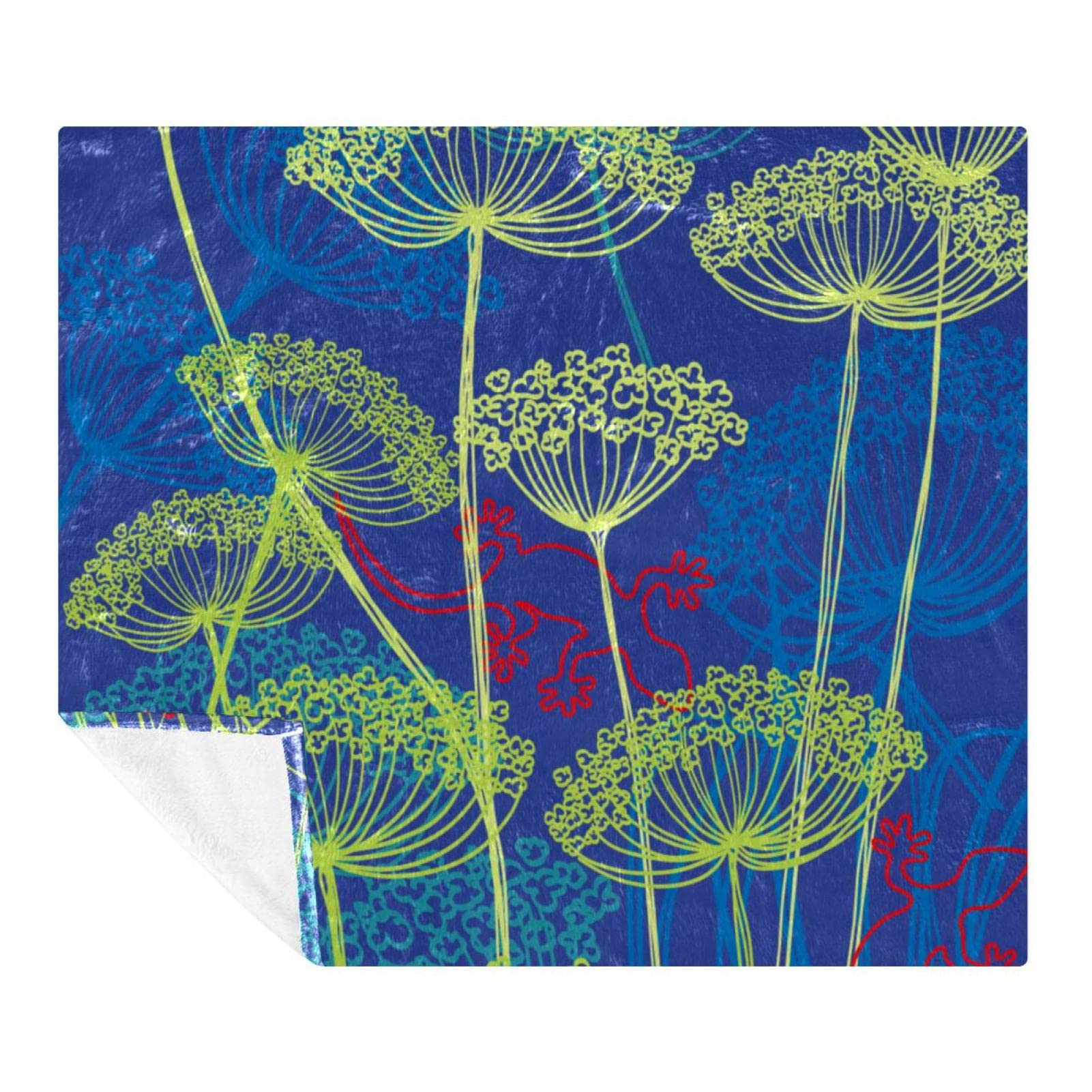 Couverture polaire plaid décoratif motif fleurs sauvages pour vos soirées cocooning