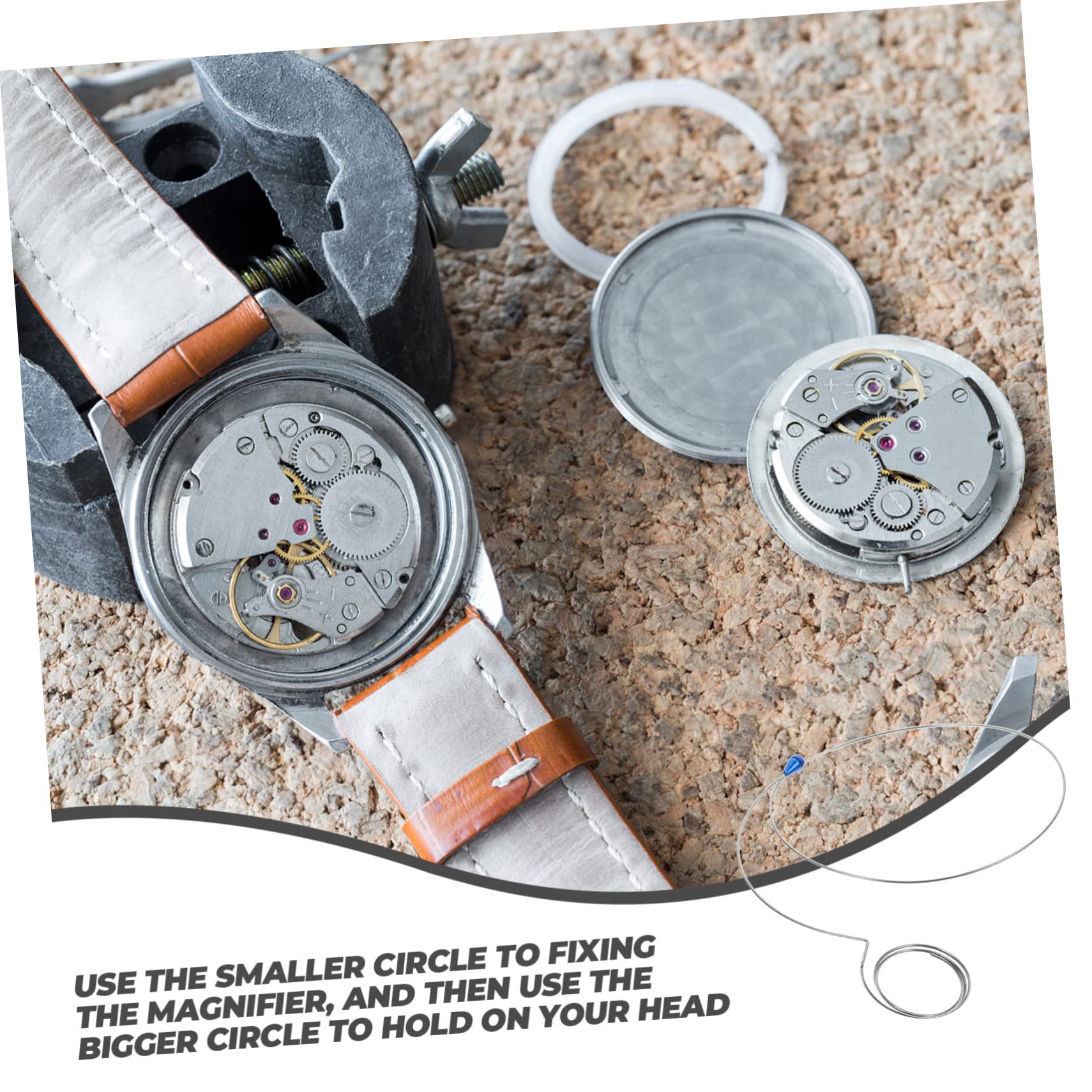 3pcs Eyepiece Steel Ring Round Stand Retainer Holder Small Stand Holder Magnifying Eyeglasses Magnifier Glasses Steel Silver Watch Repair Accessory Glass Holder Wire