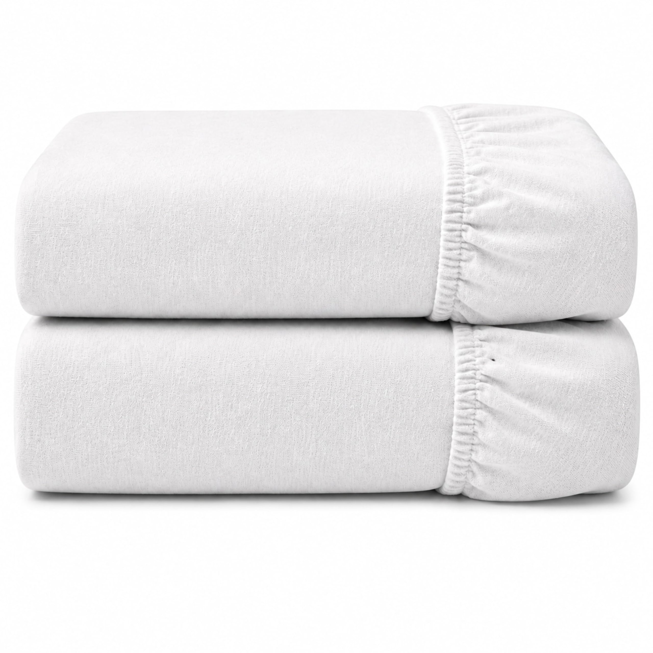 Dudu N Girlie Mini Cot Fitted Sheets 100x50cm – White, 2 Pack, Soft Jersey Cotton Bedding for Compact Baby Beds