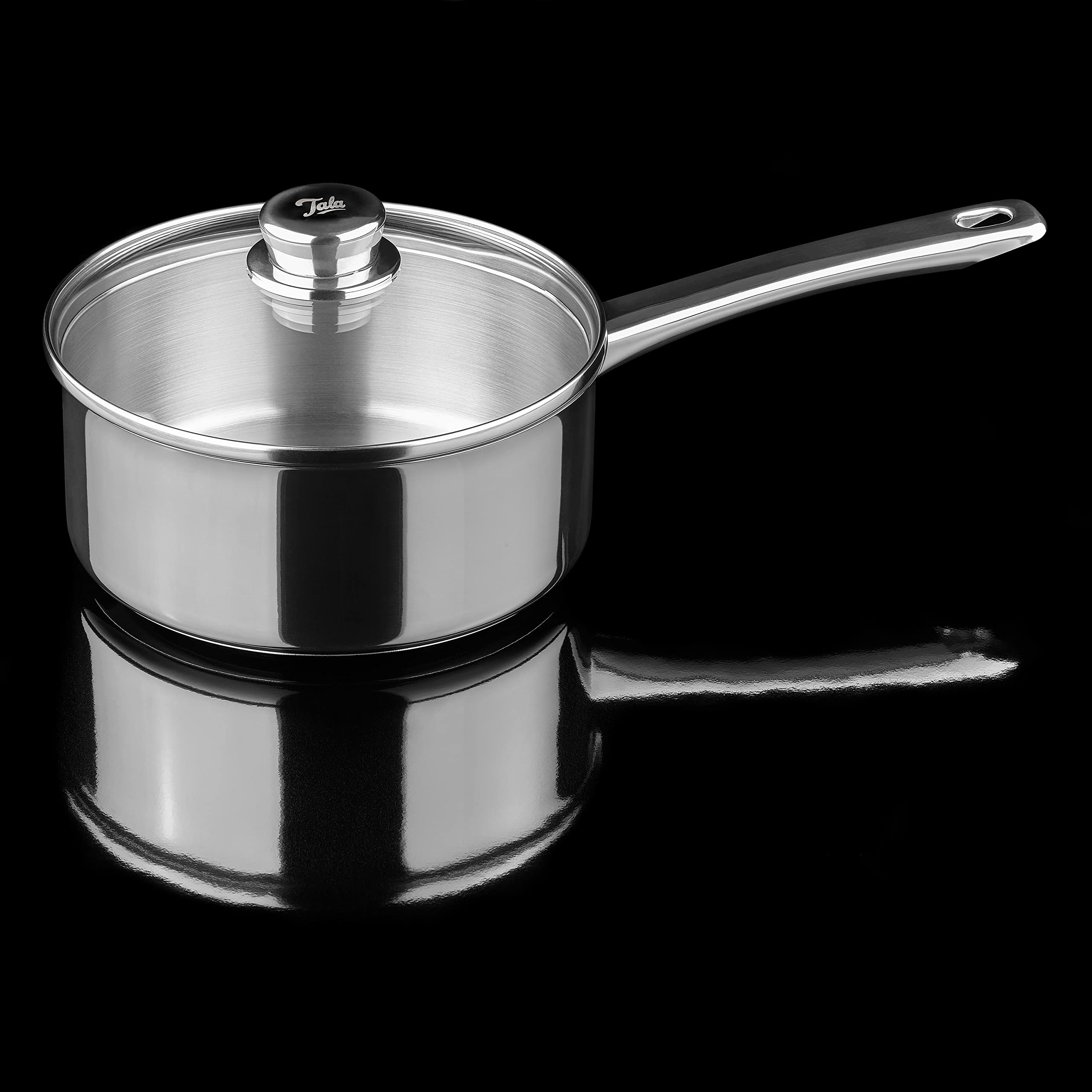 Tala Utensilios de cocina de acero inoxidable de alto rendimiento, 20 cm, con tapa de cristal, fabricado en Portugal, con garantía, apto para todo tipo de fogones, incluida la inducción (10A14339)