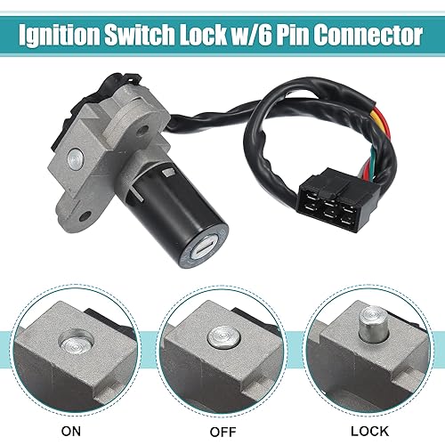 Miniatura 4 de X AUTOHAUX 1 juego de interruptor de encendido de motocicleta cilindro combustible tanque de gas tapa de bloqueo bloqueo de asiento con 2 llaves