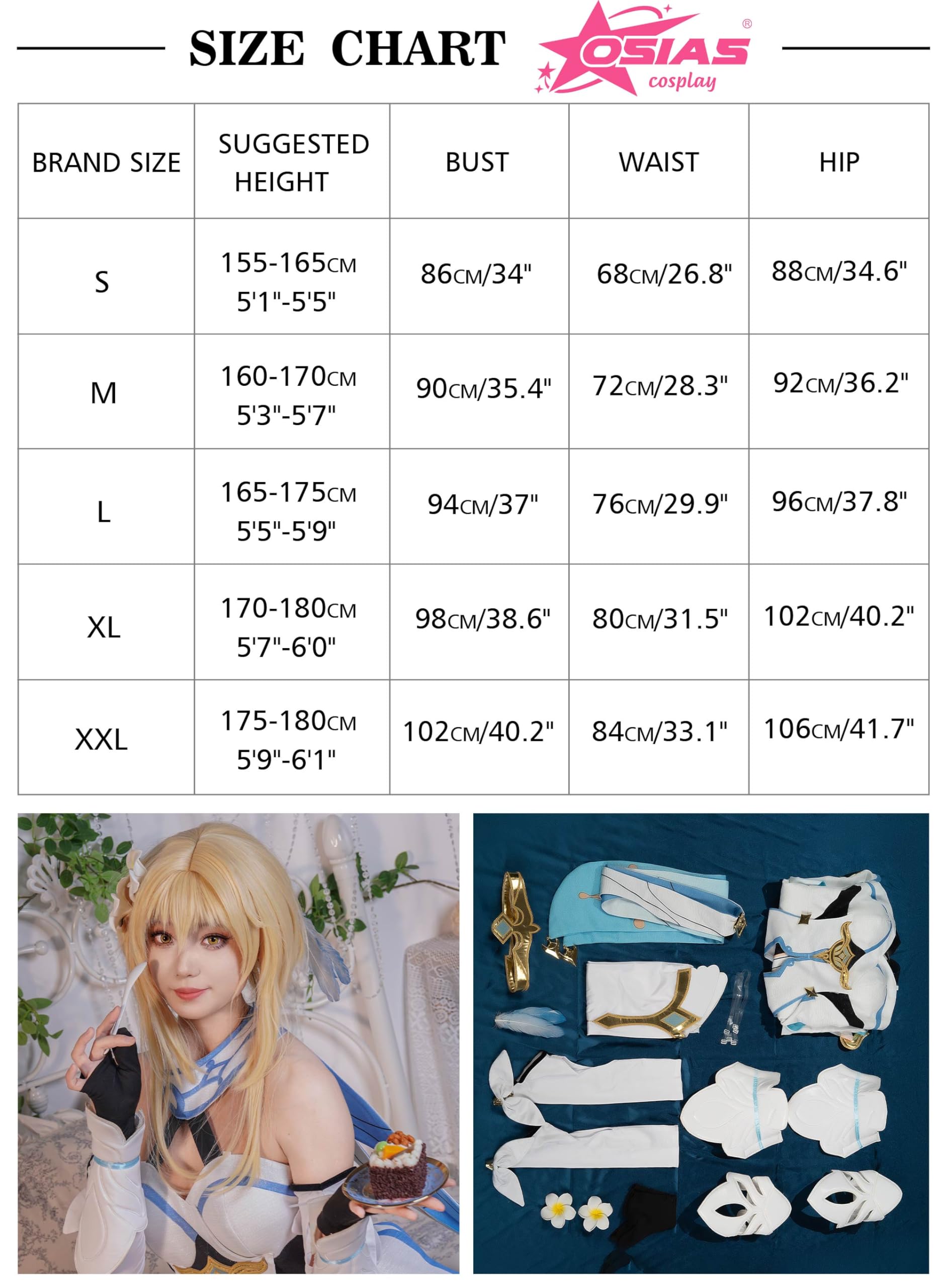 OSIAS Edizione Aggiornata Genshin Impact Costume Cosplay di Lumine