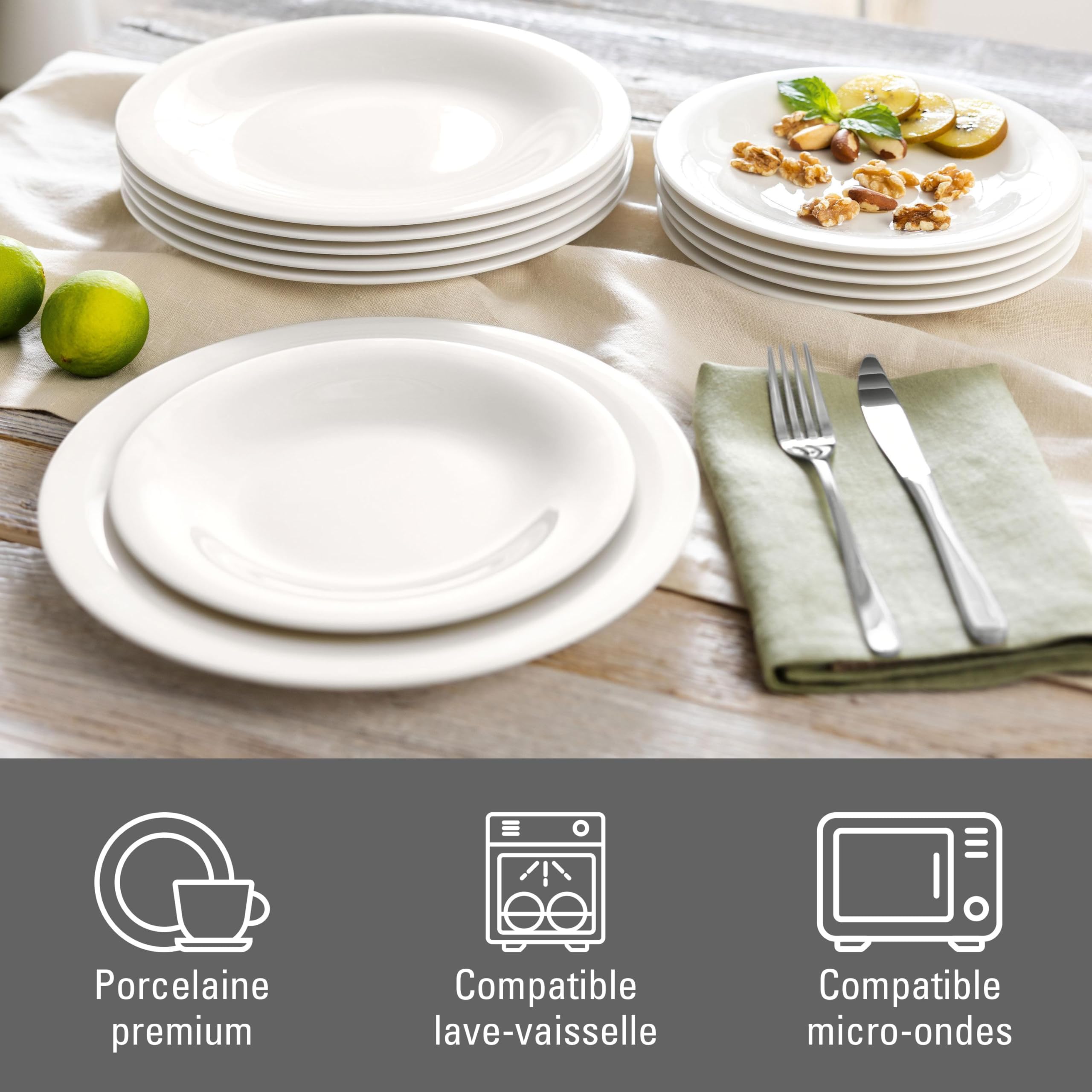 like. by Villeroy & Boch Essential White Ensemble d’assiettes, 12pcs EC