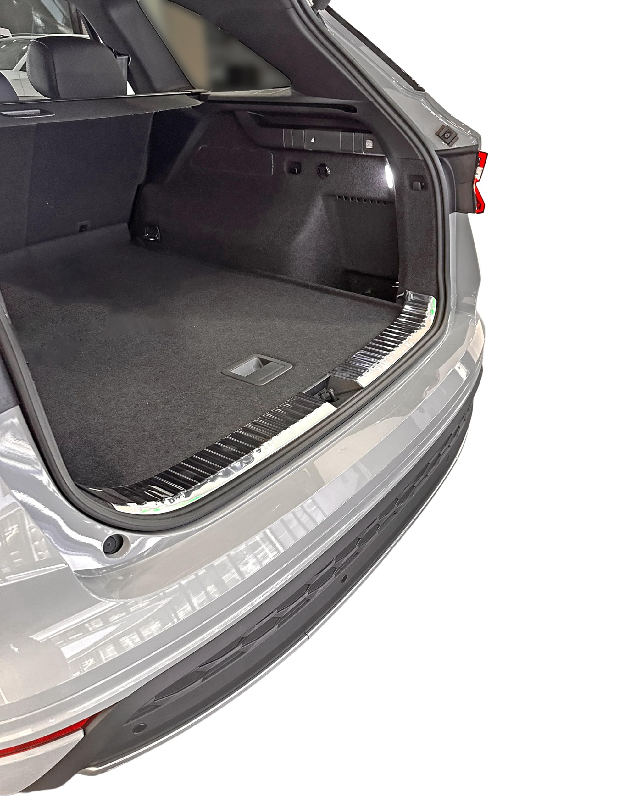RECAMBO Protector de borde de carga de acero inoxidable interior cromado apto para Skoda Kodiaq II a partir de 2024 – Protección contra arañazos, contorno perfecto, acero inoxidable, base de cinta