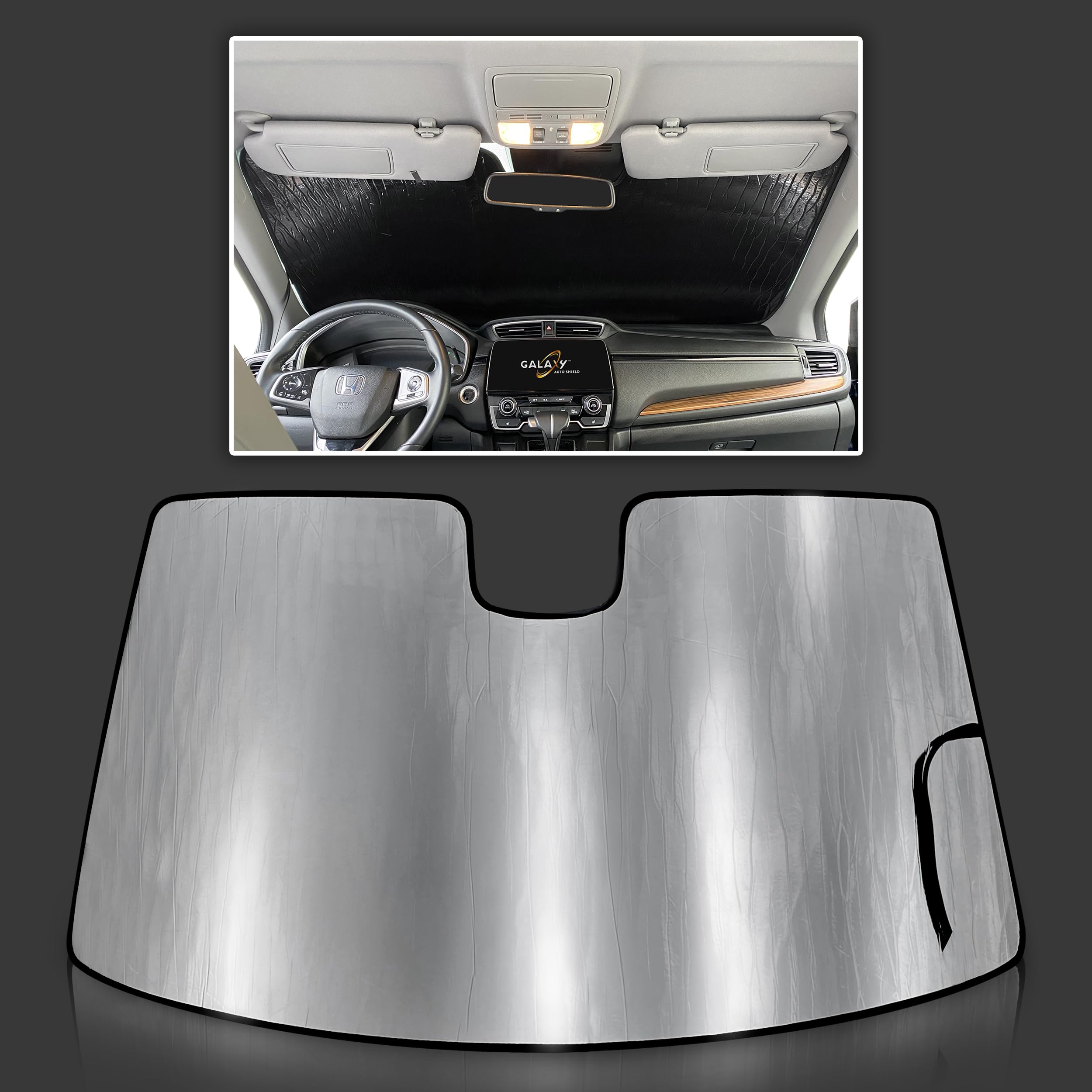 GalaxyAutoShield Custom Fit Windshield Sun Shade for 2017 2018 2019 2020 2021 2022 Honda CR-V CRV SUV, Insulated Window Sunshade Privacy Accessories Blockout UV Reflector Protection - Made in USA