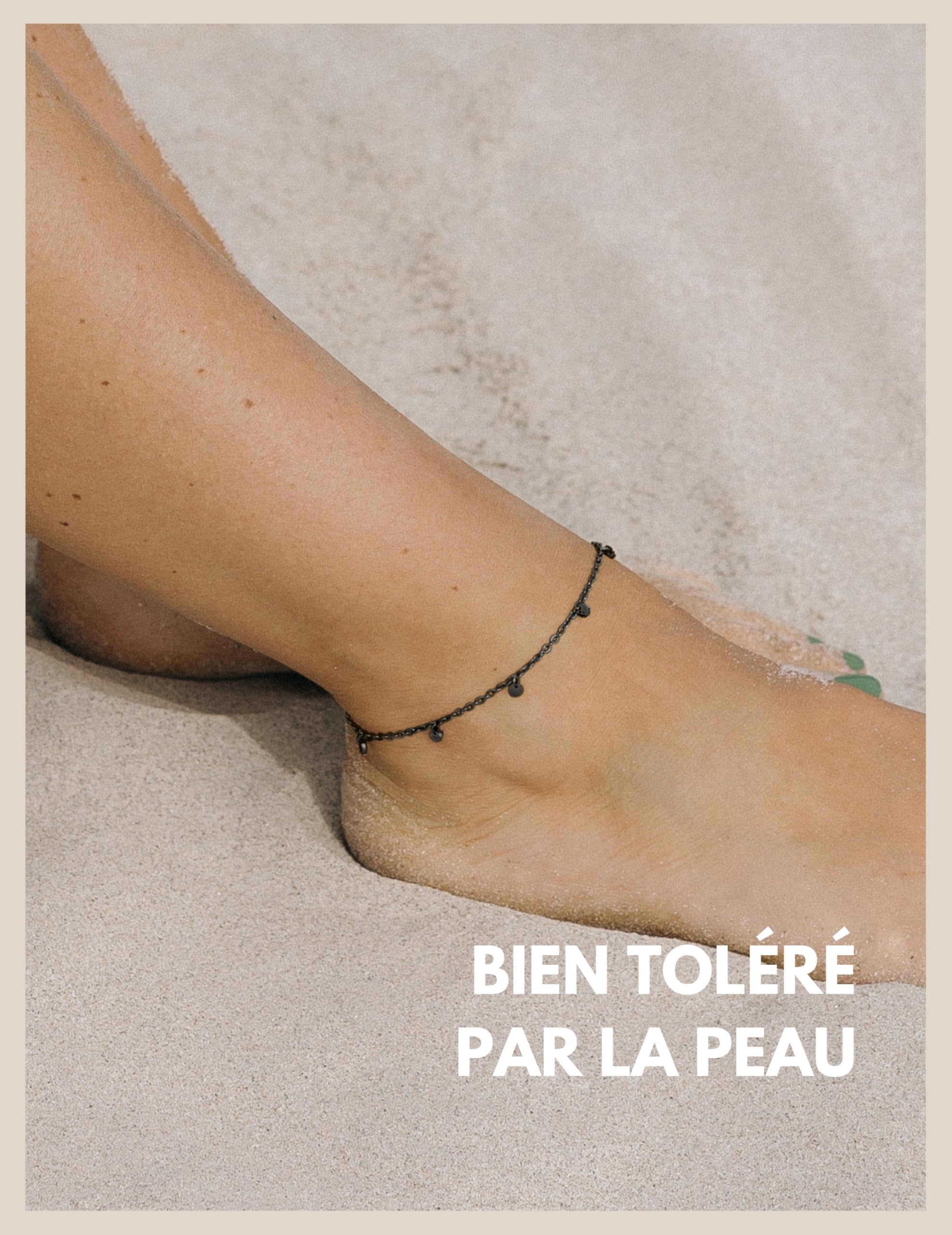 GD GOOD.designs EST. 2015 Bracelet de cheville pour femme I Chaine de cheville acier inoxydable I Bijoux fantaisie en 18K Or, Argent ou Or-Rose