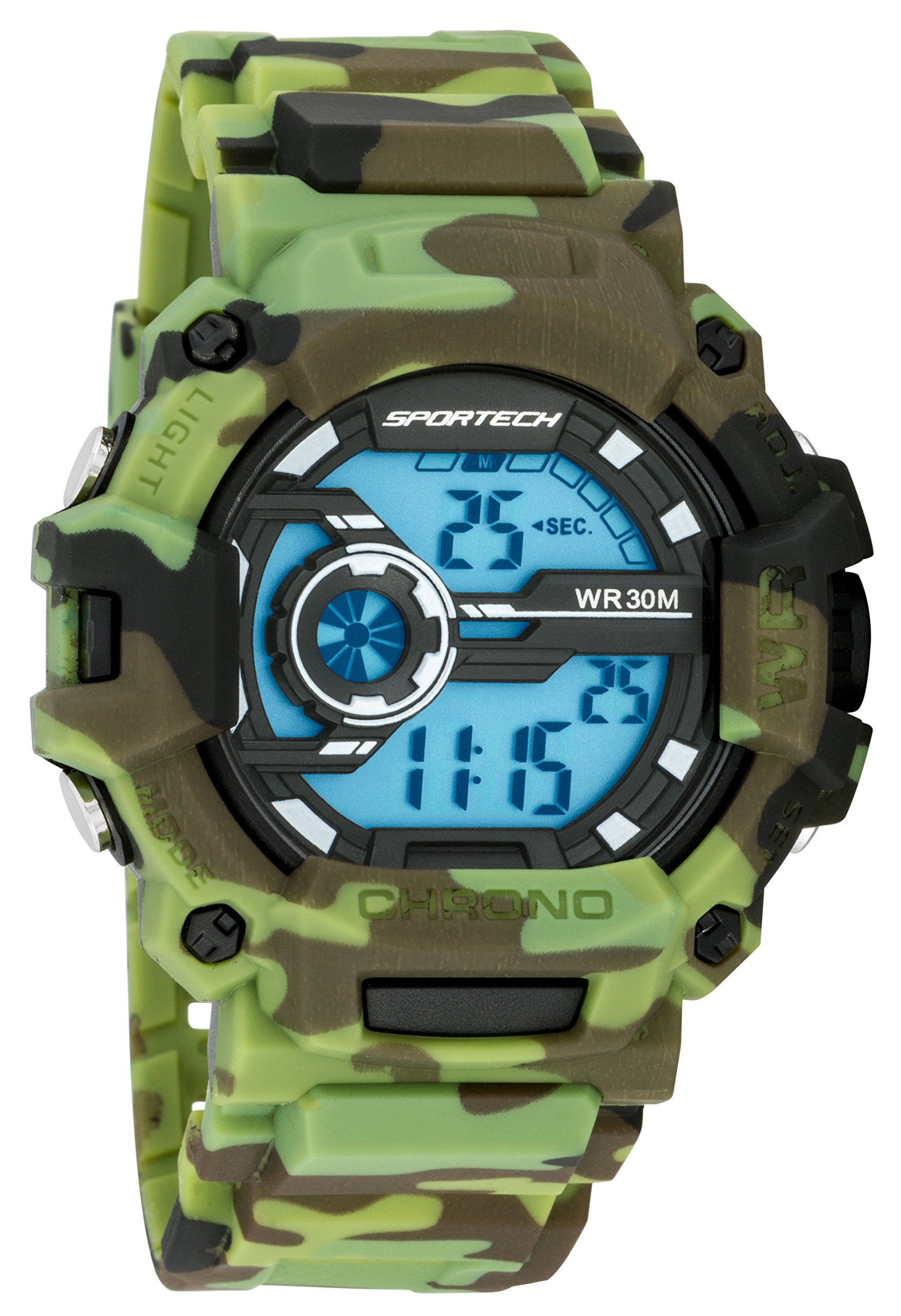 SPORTECH Men's Watches - Digital Green Camouflage Water Resistant Sport Watch - SP12401