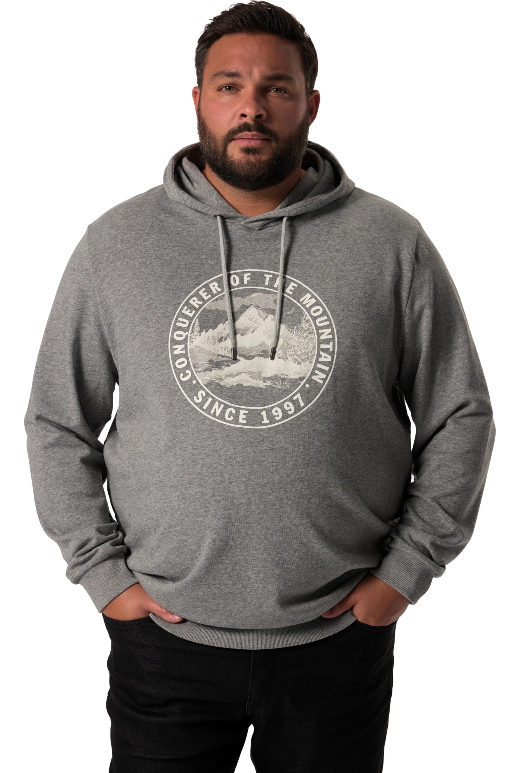 Men Plus Herren große Größen Übergrößen Menswear L-8XL Hoodie, Sweat, Kapuze, Brustprint 832079