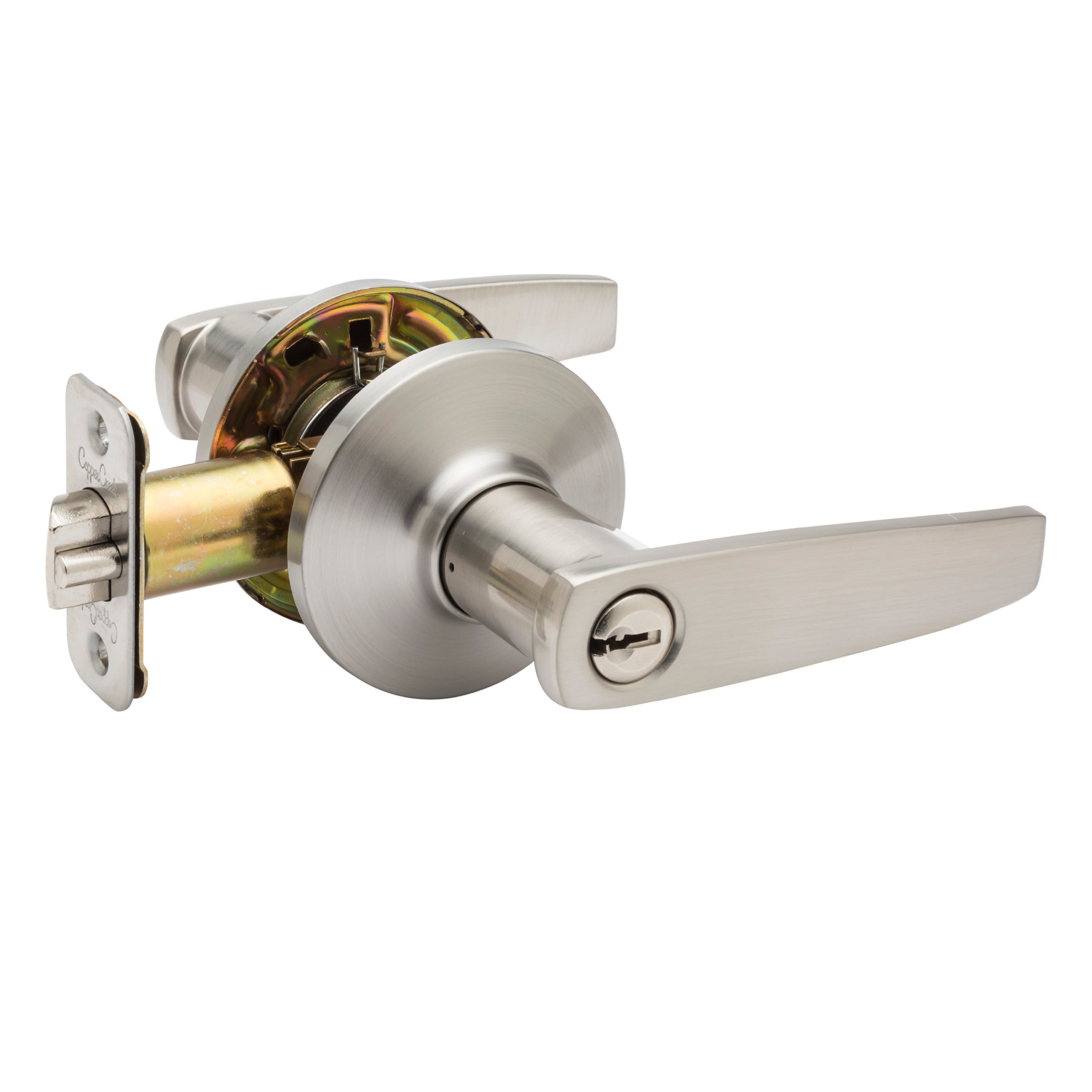 Satin Stainless Steel Door Lever - Privacy & Security -16