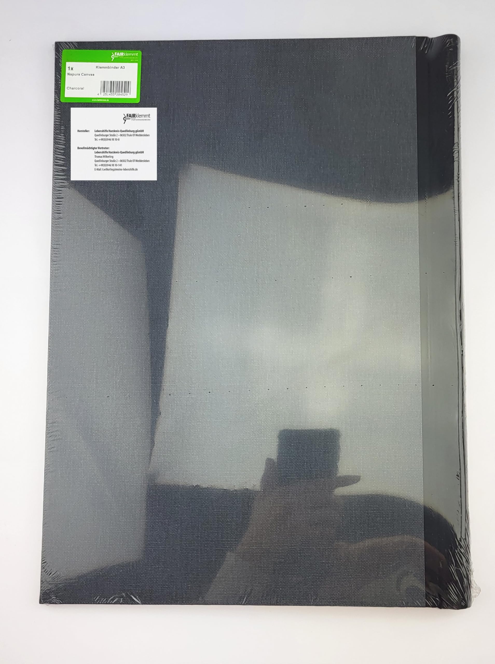 Klemmbinder Napura Canvas, A3 Schwarz 150 Seiten