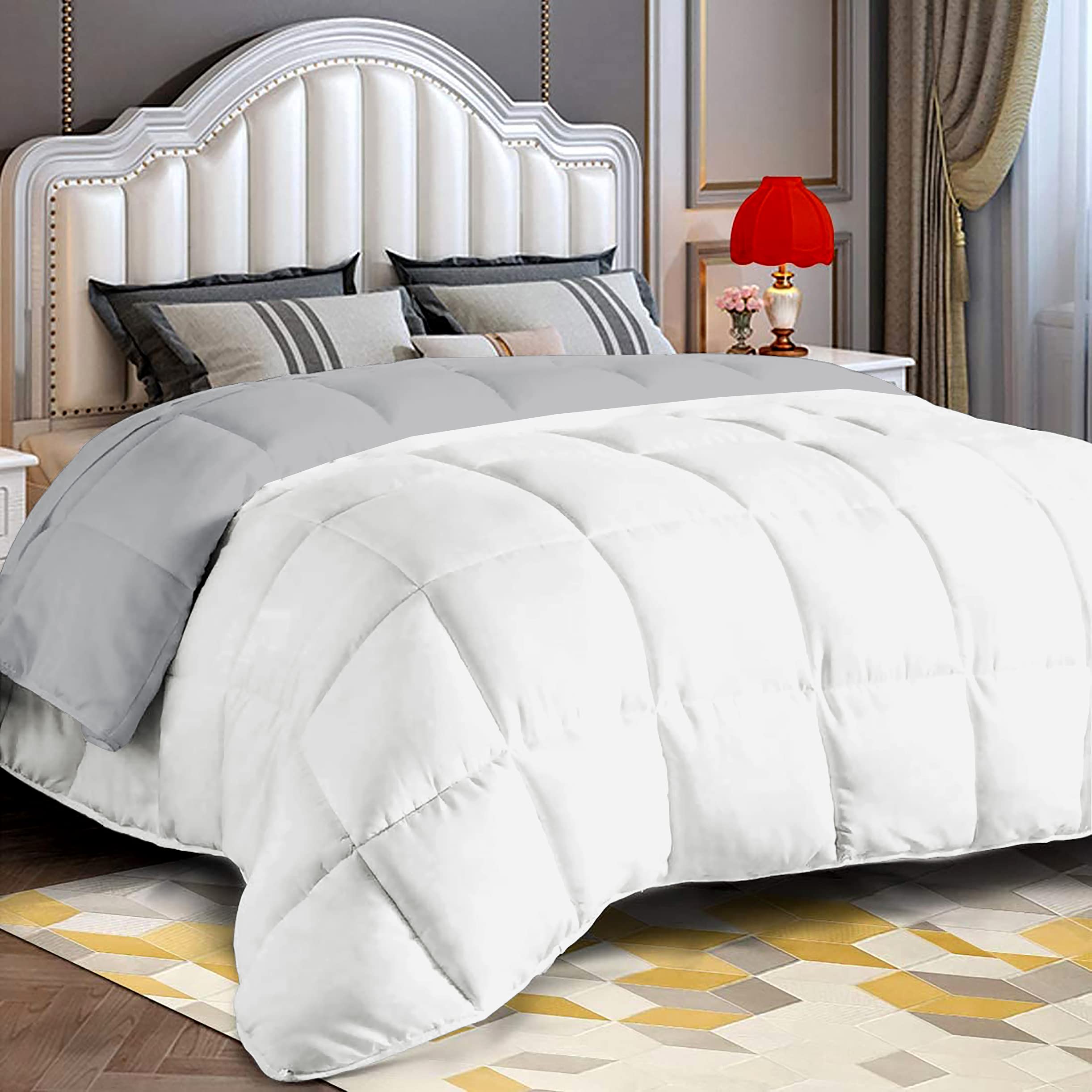 Day Care - Restful Sleep Microfiber All Season Reversible Comforter 250-GSM (92" x 106" Inches/233cm x 269cm) - King Size Comforter|Silver/White (B09D3RF81C) Amazon Price History, Amazon Price Tracker