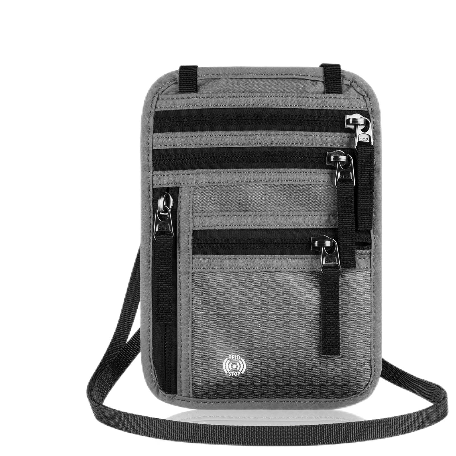 Likesing 5.5" L x 7.8" W Travel Neck Wallet, RFID Blocking Passport Holder for Travel Women Men, Security Lightweight Passport Travel Wallet, Neck