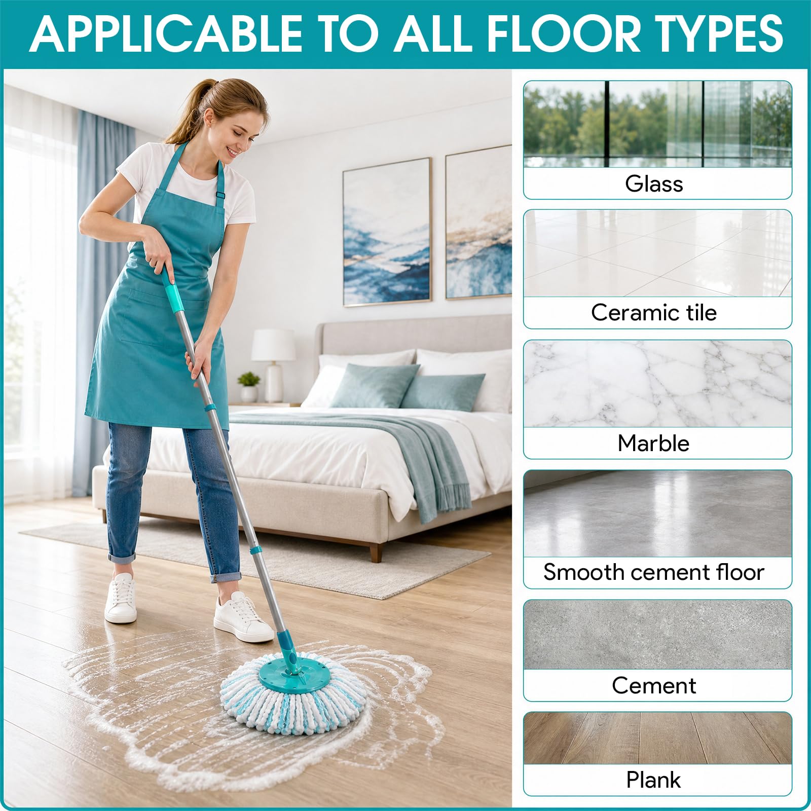 5 Piezas Cabezas de Fregona de Repuesto, para Leifheit Clean Twist Disc Mop, Sistema de Fibras para Leifheit Recambio para Mopa, para Todo Tipo de Suelos, Fuerte absorción de Agua Reutilizables