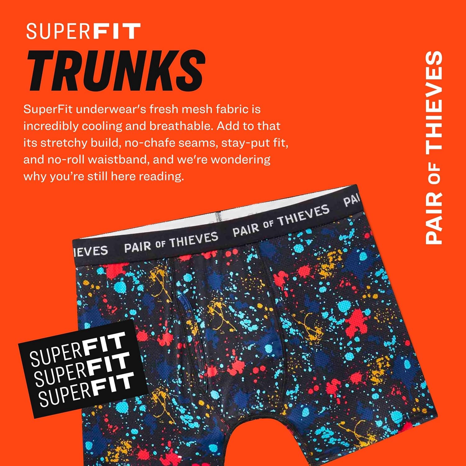 Pair of Thieves SuperFit Men’s Trunks – Breathable Mesh Cooling, Everyday Comfort, Easy-Access Fly - Image 2
