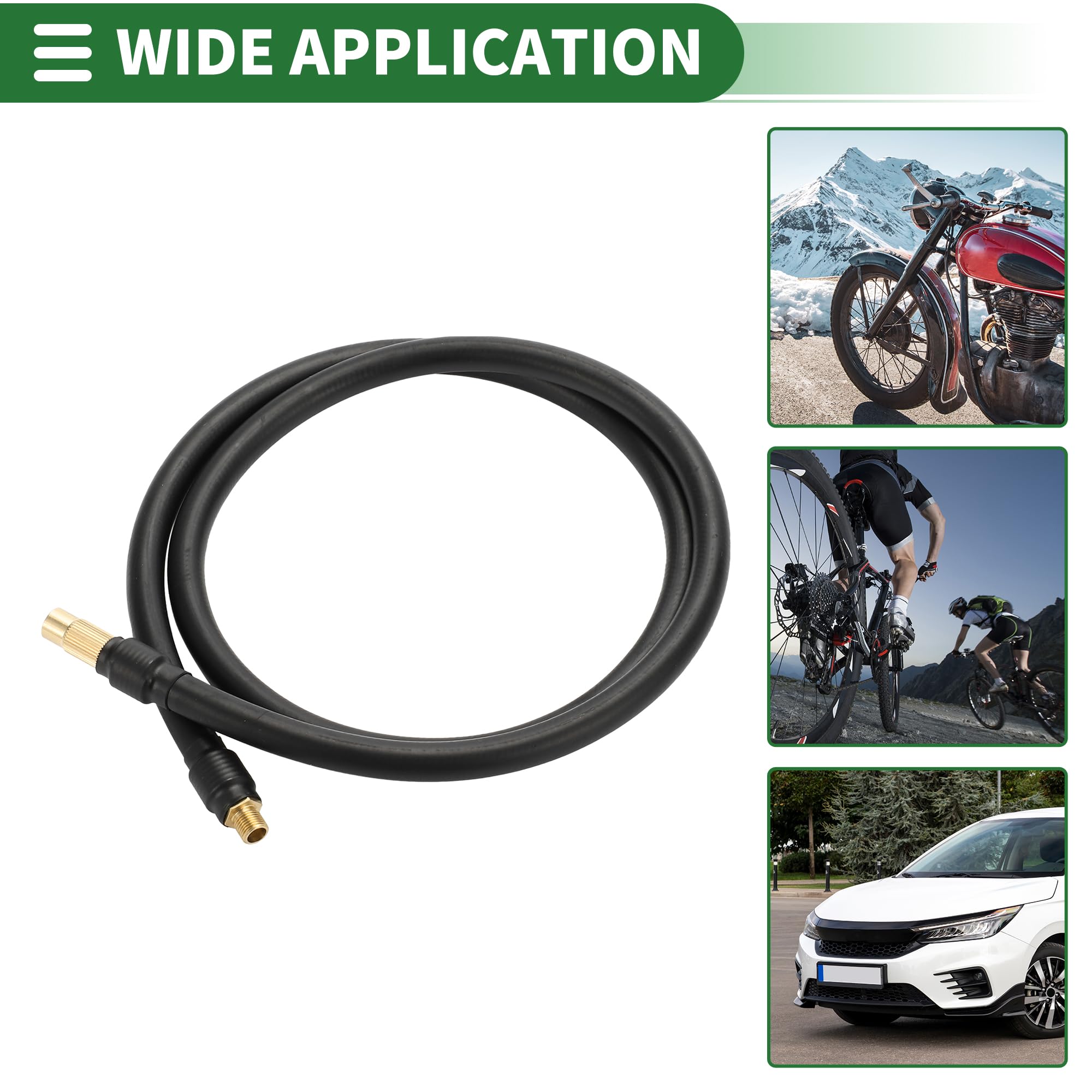 Motoforti Tube D'extension Universel Pour Gonfleur De Pneu - Adaptateur De Tuyau D'extension - Valve De Pneu - 14 Cm - M8 X 0,8 - 10 Mm OD - En Caoutchouc Durable - Noir