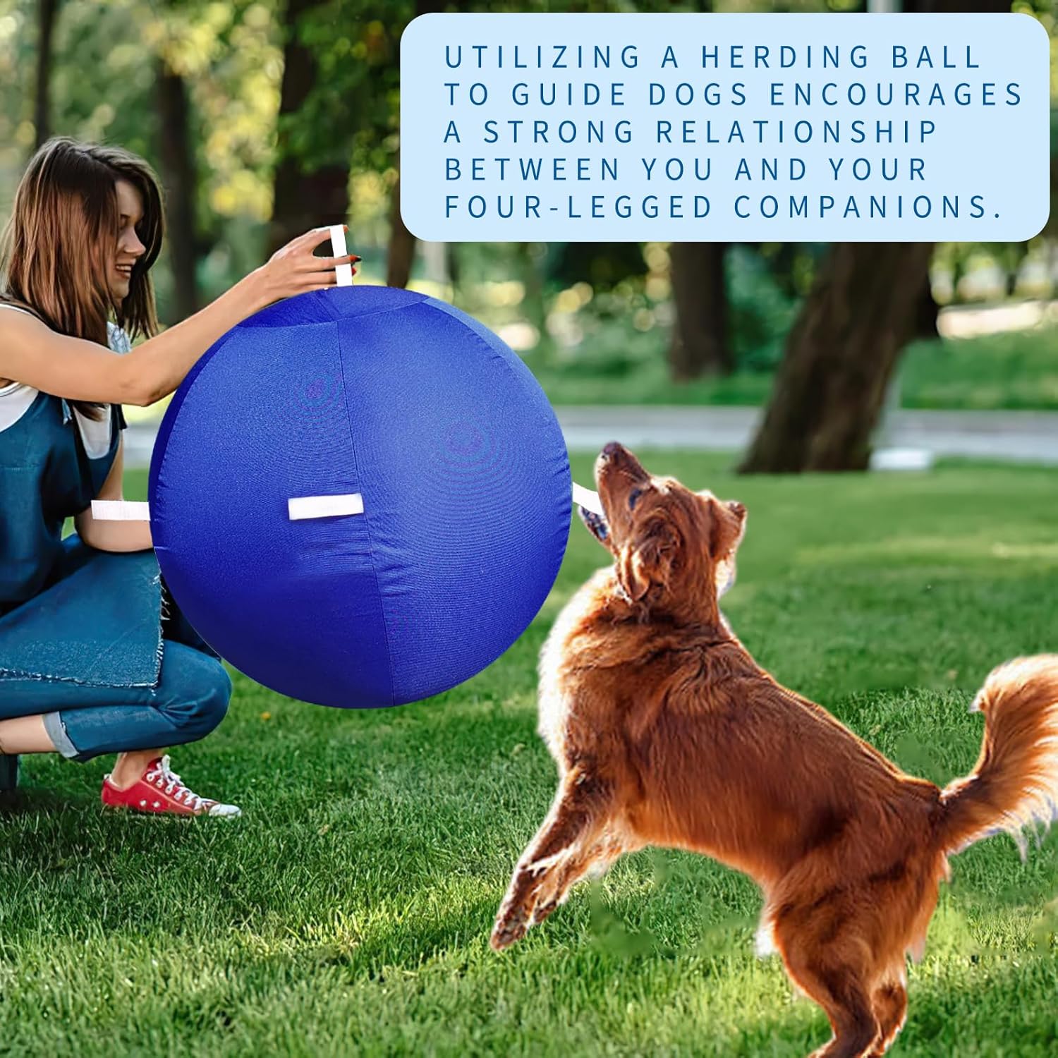 25" Horse Dog Ball &Cover with Straps, Herding Ball for Dogs Blue Heelers, Giant Horse Balls for Play for Horses to Play with, Mega Pets Soccer Ball for Australian