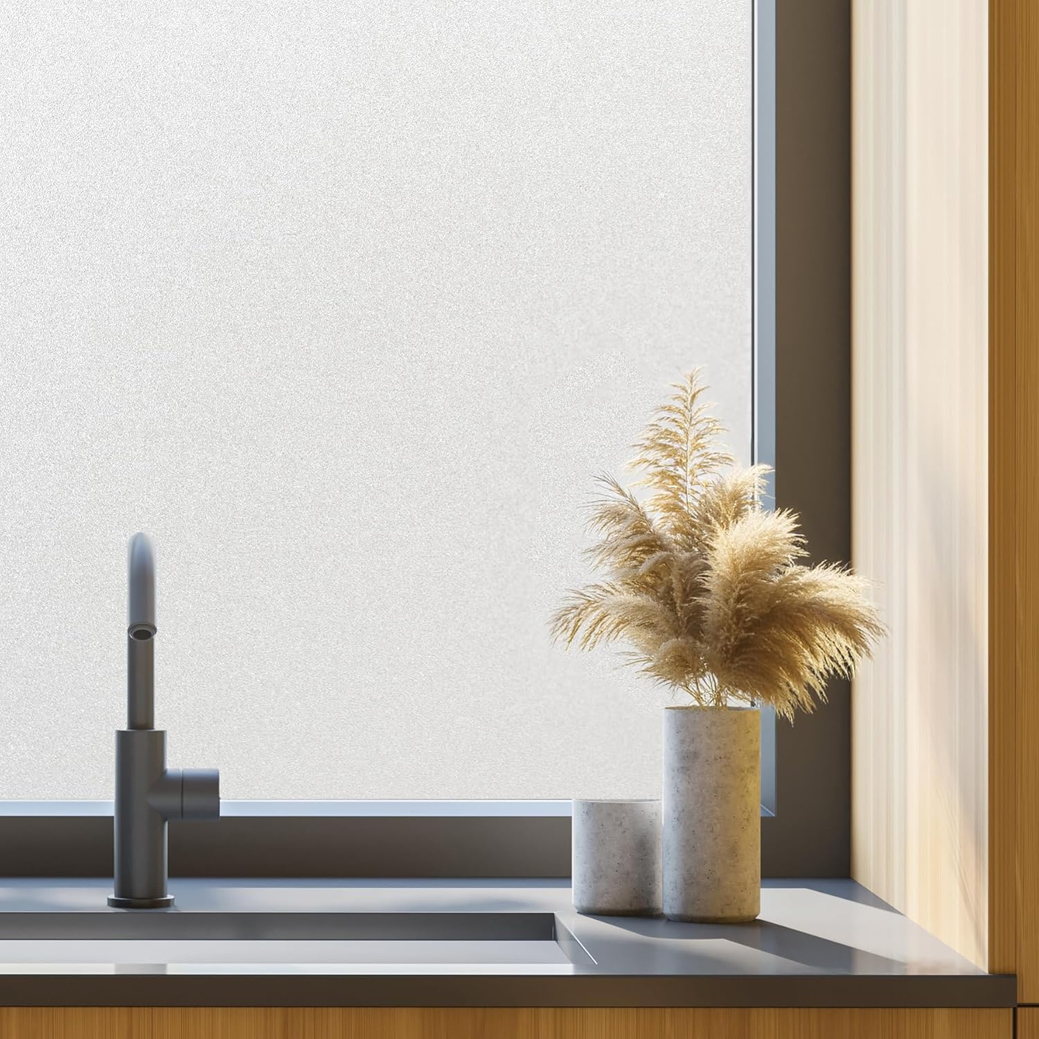 Natural Frost Light Effects Window Privacy Film by Artscape - Decorative Frosted Glass Design, Static Cling, Privacy from Both Sides, Reduces Glare, Helps Create a Calm Space - 35.43 x 72 Inch